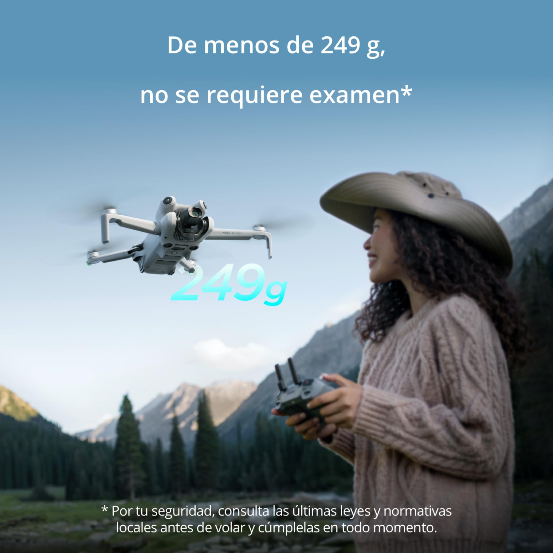 Pack DJI Mini 4 Pro Vuela Más Plus con DJI RC 2 (control remoto con pantalla), cámara de vídeo 4K HDR para adultos, con 2 baterías de vuelo inteligentes adicionales para 45 min de tiempo de vuelo
