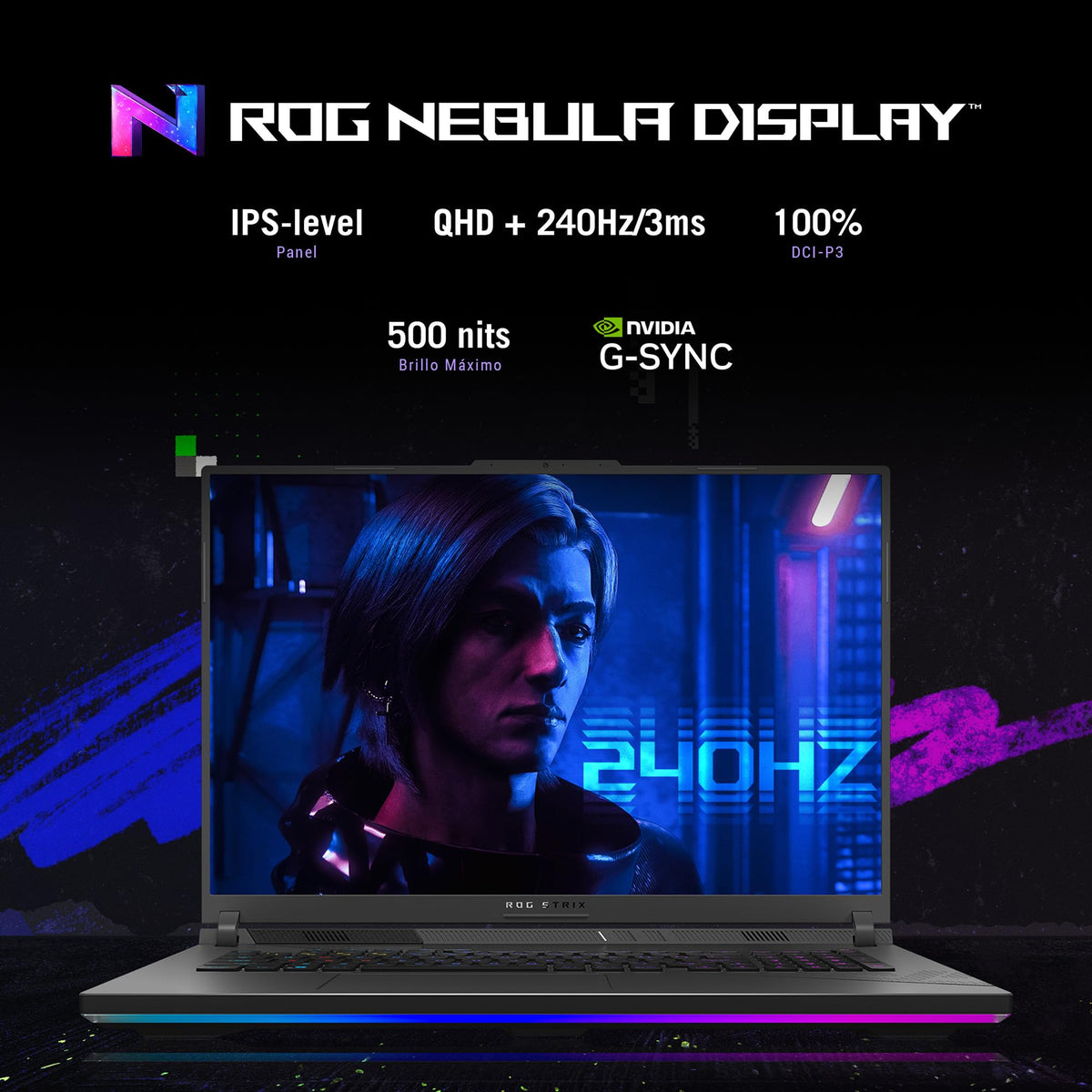 ASUS Laptop Gamer ROG Strix G16/16 QHD+/Intel Core i9-14900HX 24 Núcleos/GeForce RTX 4060/32GB RAM/1TB SSD/Numberpad/Teclado Retroiluminado RGB 4 Zonas(Garantía y Servicio en México)