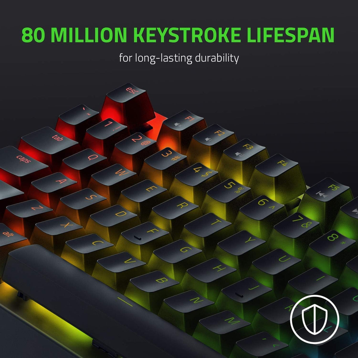 Teclado mecánico Razer BlackWidow V3 sin tenkeyless para juegos: interruptores mecánicos Razer - iluminación Chroma RGB - Factor de forma compacto, función macro programable - USB Passthrough (Renewed)