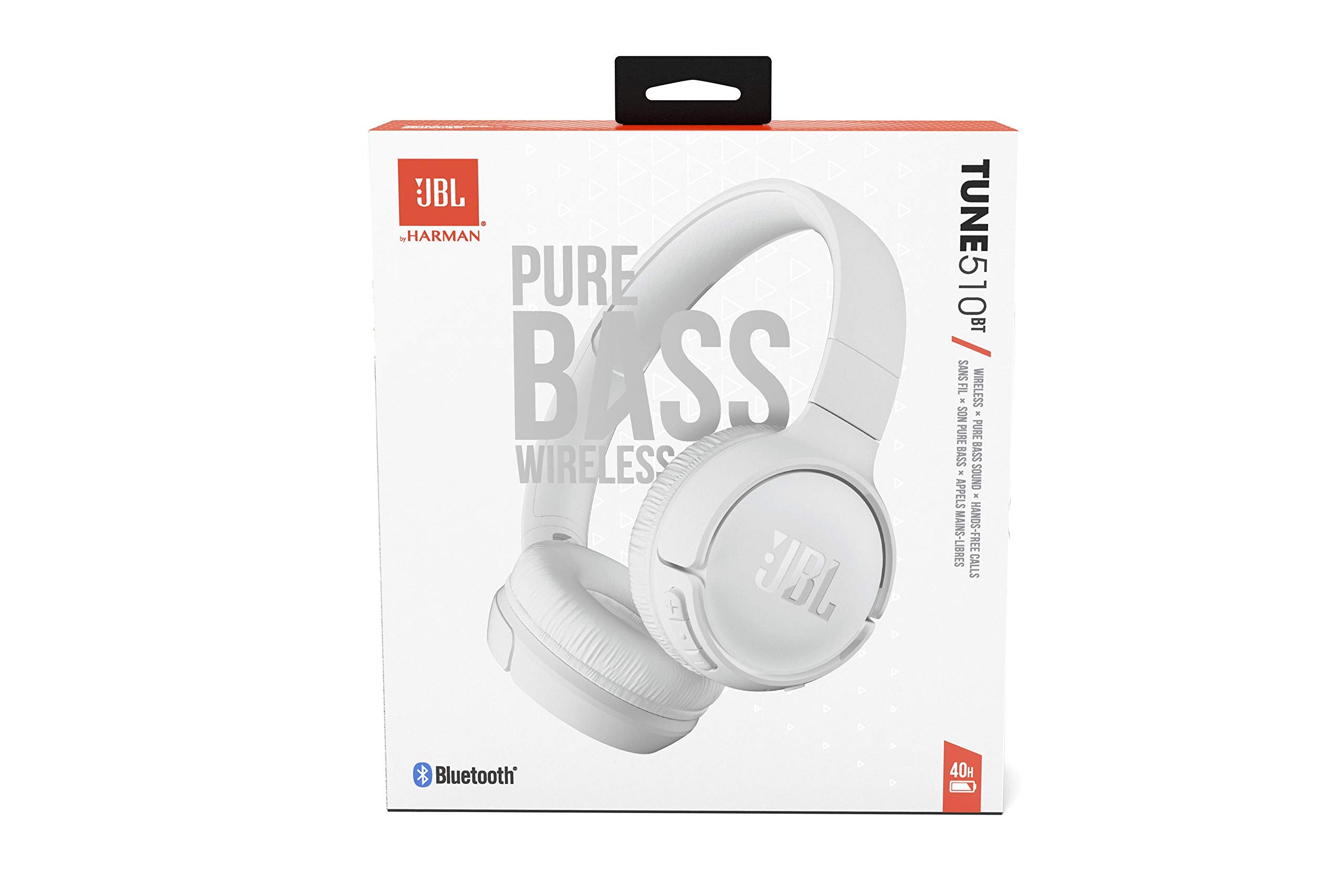 JBL Tune 510BT - Auriculares in-Ear inalámbricos con Sonido Purebass, Color Blanco