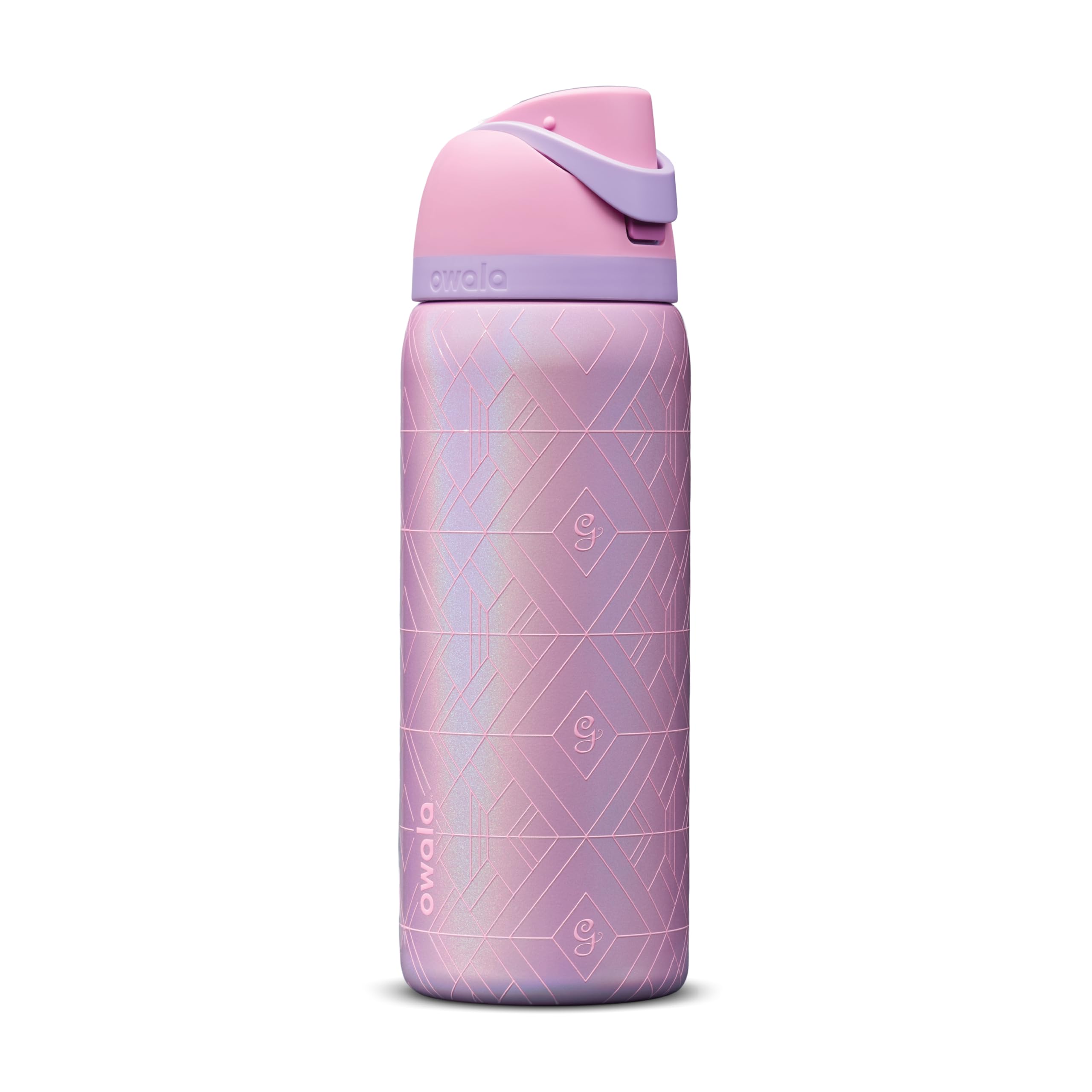 Owala Wicked FreeSip - Botella de agua aislada de acero inoxidable con pajita para deportes y viajes, botella de agua deportiva sin BPA, 32 onzas, Glinda (rosa)