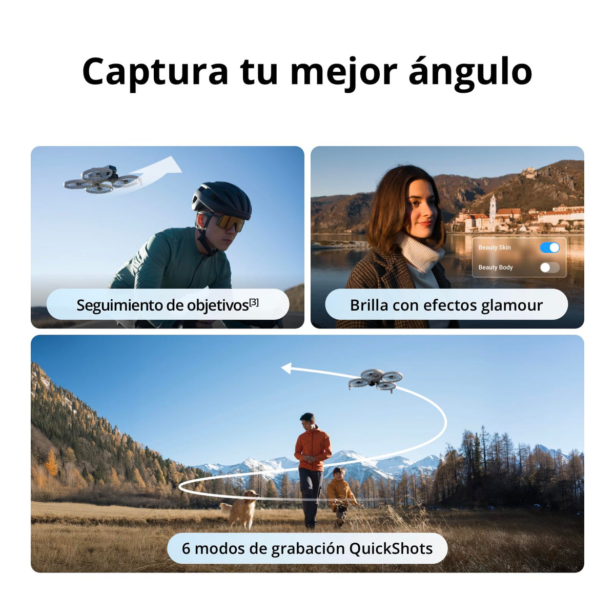 El Pack DJI Flip Vuela Más (control remoto con pantalla RC 2), dron con cámara 4K UHD para adultos, despegue desde la palma, retorno automático, 3 baterías para un tiempo máx. de vuelo de 93 min