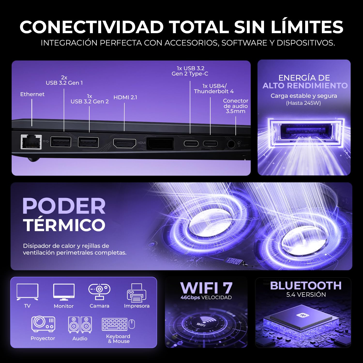 Lenovo Legion 5 16IAX10 Laptop Ia Gamer Nvidia Geforce Rtx 5060 8GB Dlss Intel Core Ultra 9 275HX Npu Rendimiento Total 36 Tops 32GB Ddr5 1TB Pantalla 16" Ips Wqxga 240Hz Teclado Ingles Copilot