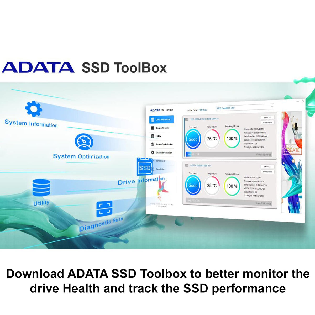 ADATA Unidad Interna de Estado sólido SSD Legend 800, NVMe PCIe Gen4 x 4 M.2 2280, 3,500 MB/s, Mod: ALEG-800-1000GCS