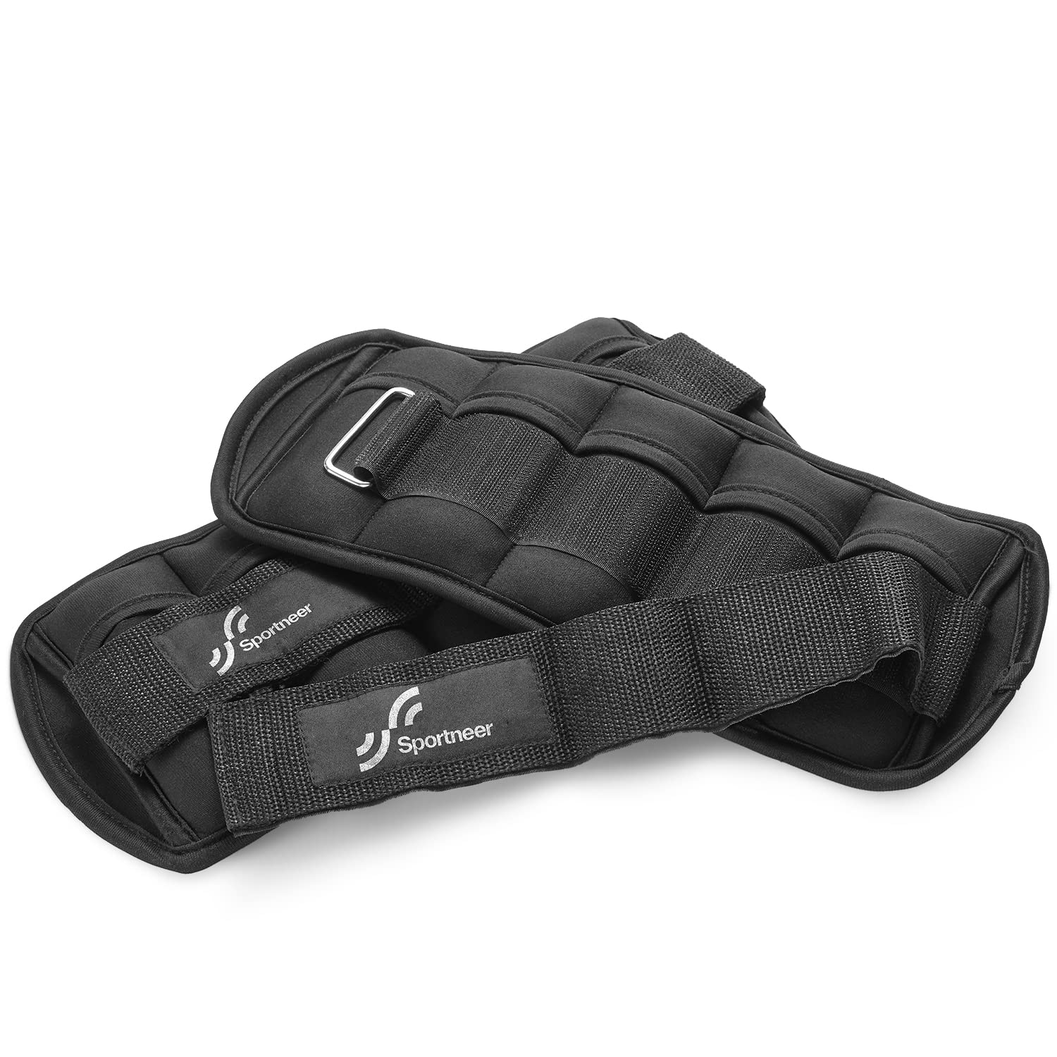 Sportneer Pesas ajustables para tobillos 1 Par (2-10 libras)-Negro