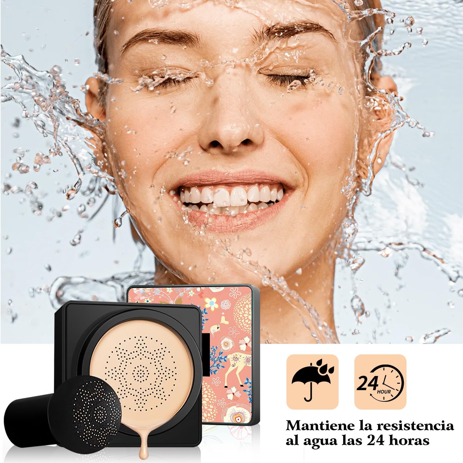 2025 Nuevo Air Cushion CC Cream, Mushroom Head Air Cushion CC Cream,CC Cream Flawless Whalegrass Air Cushion, Maquillaje en Forma de Cabeza de Hongo de Larga Duración Impecable Cojín de Aire (Lvory)