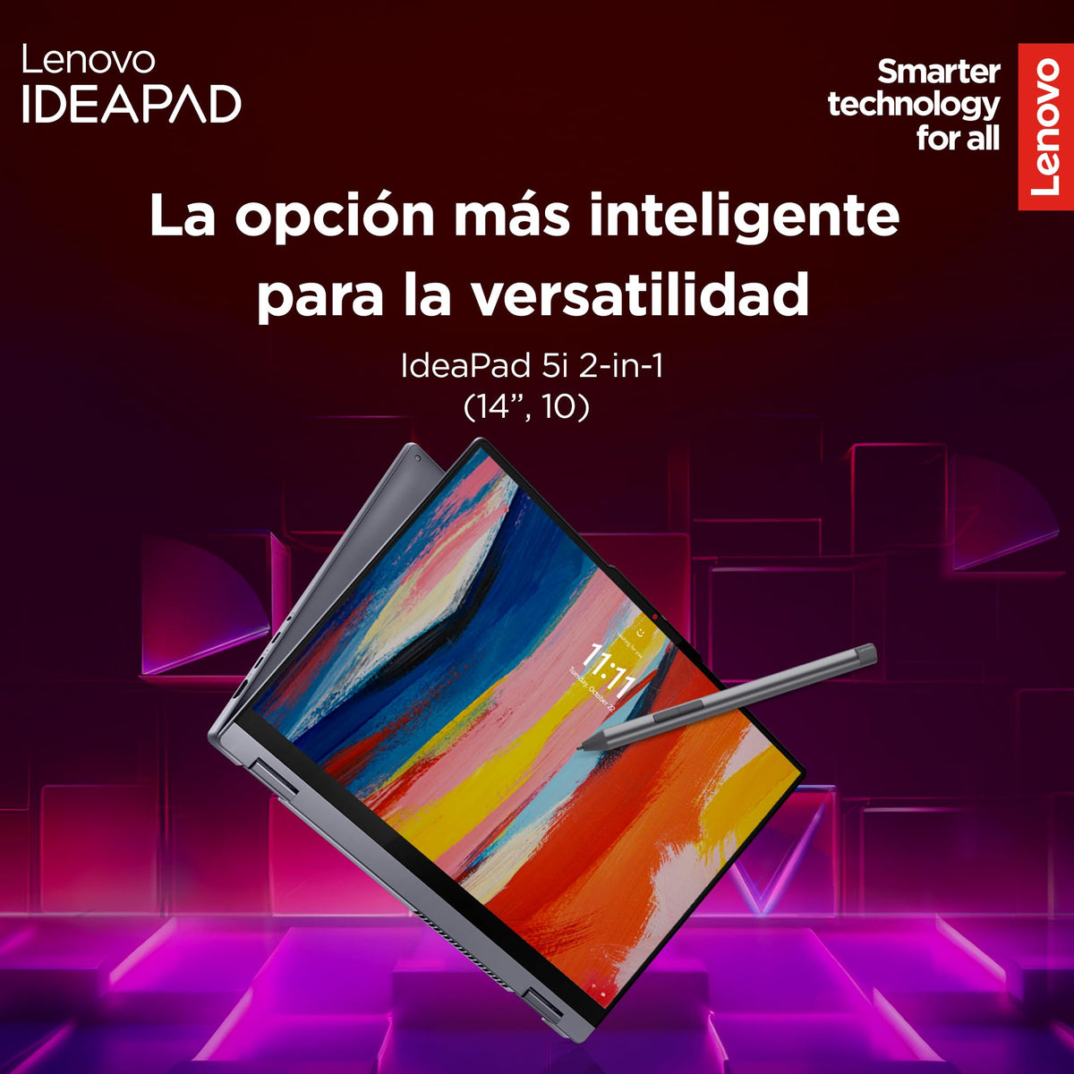 Laptop Lenovo Ideapad 2en1 14AKP10 | 14" WUXGA Touch | AMD Ryzen AI 7 350 | 16 GB RAM 512 GB SSD | PC con IA | Incluye Lapiz Digital