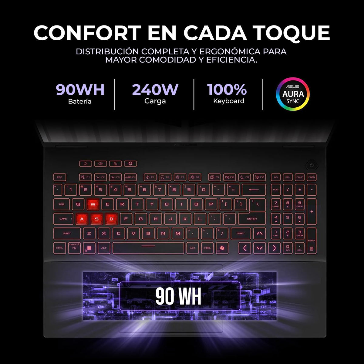 ASUS TUF Gaming A16 Laptop IA Gamer Nvidia GeForce RTX 5060 8GB DLSS Ryzen 7 260 NPU Rendimiento Total 38 Tops 32GB 1TB Pantalla 16" IPS FHD+ 165Hz Teclado Ingles Copilot Gaming Proxima Generacion