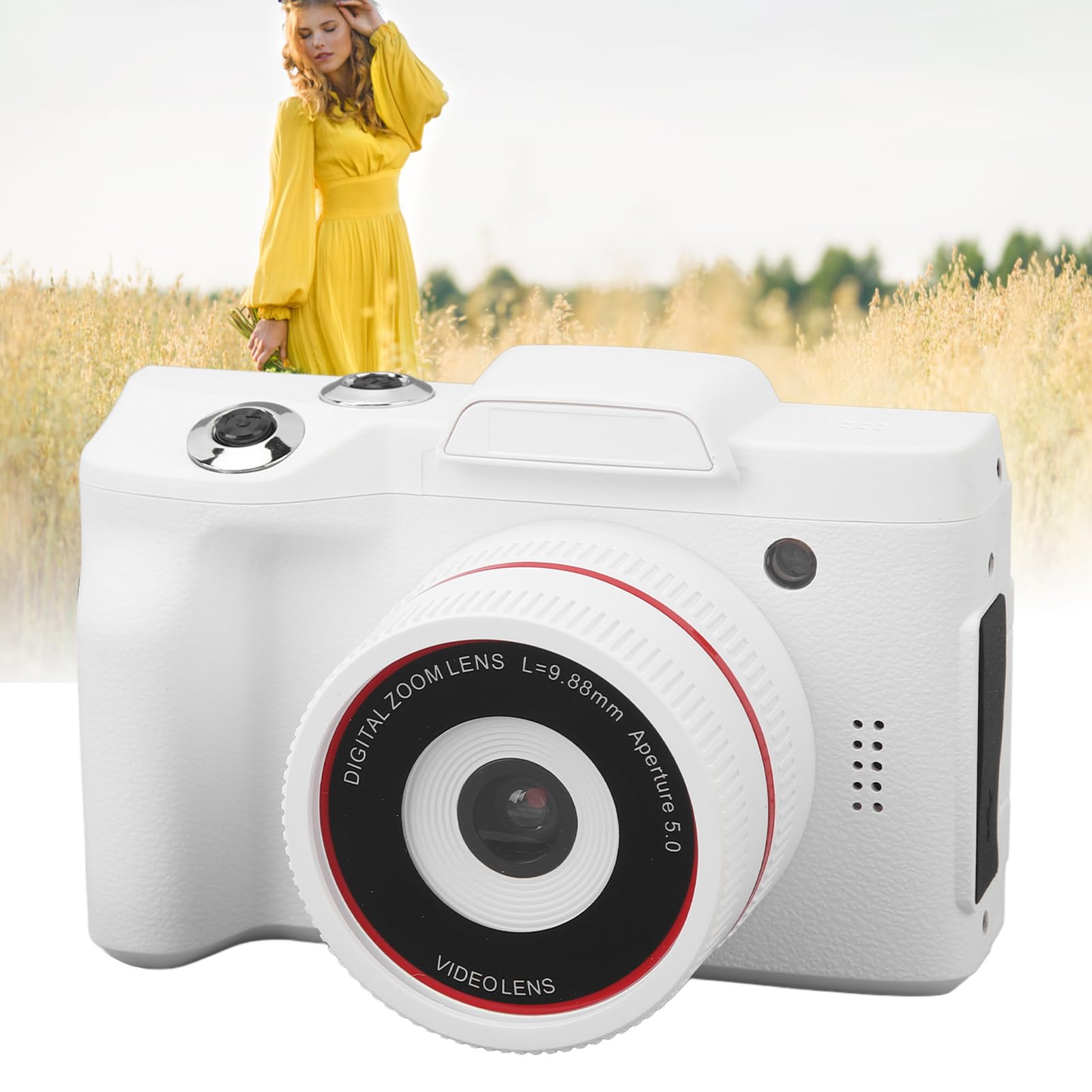 Cámara Digital Pantalla HD de 2,4 Pulgadas - Cámara Vlogging 1080P 16MP, Zoom 16X Cámaras de Video Pequeñas con Enfoque Automático, Cámara Inteligente con Estabilización de