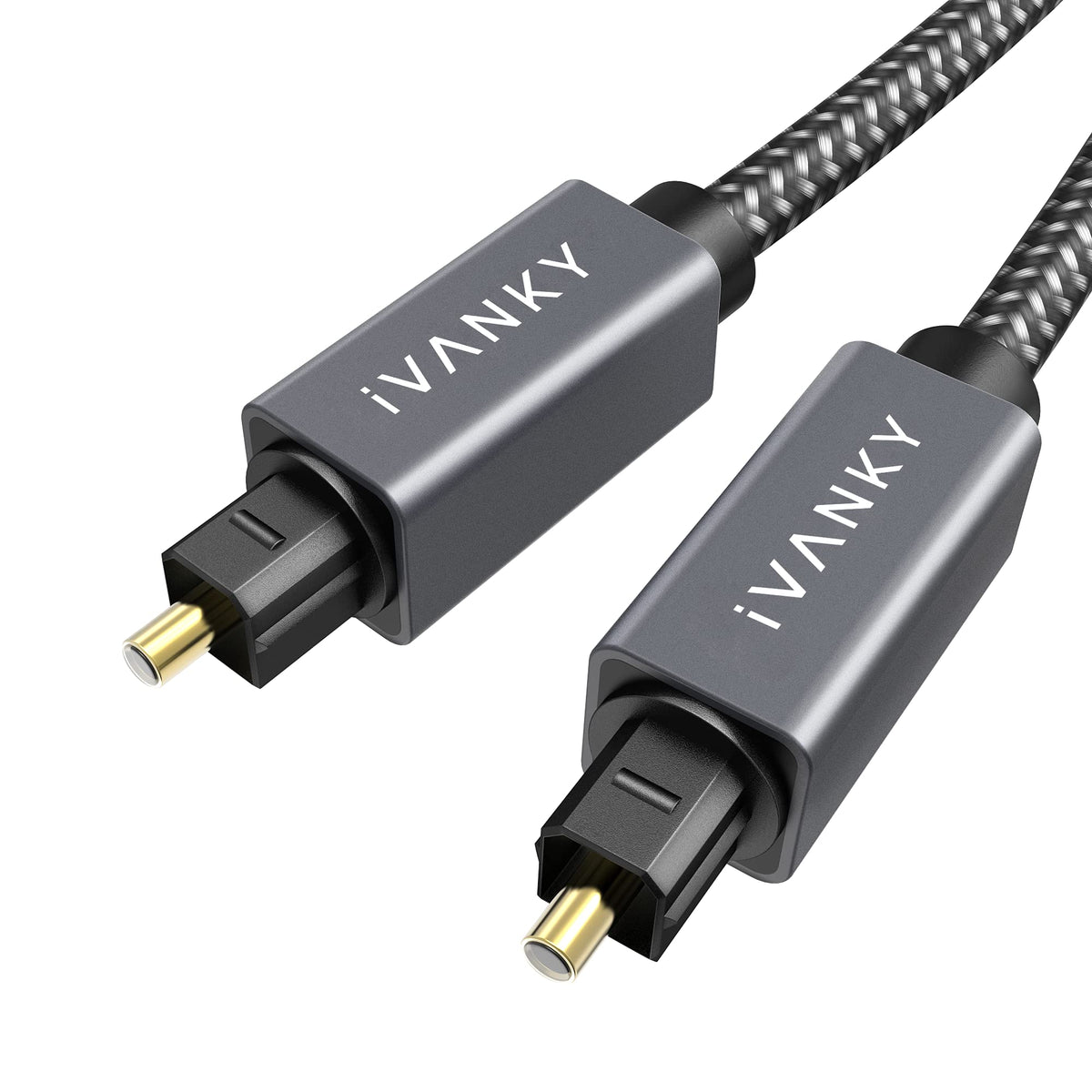 iVANKY Cable Óptico de Audio Digital 1 m (Audio Impecable, Conexión Estable, Nylon Trenzado) Cable Digital Audio Compatible con Barra de Sonido, TV, PS4, Xbox, Samsung, Vizio (1m/3ft)