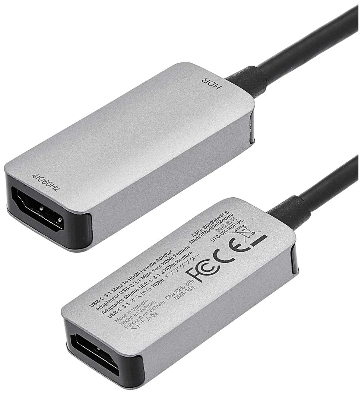 Amazon Basics - Adaptador USB-C 3.1 macho a HDMI hembra (4 K a 60 Hz)