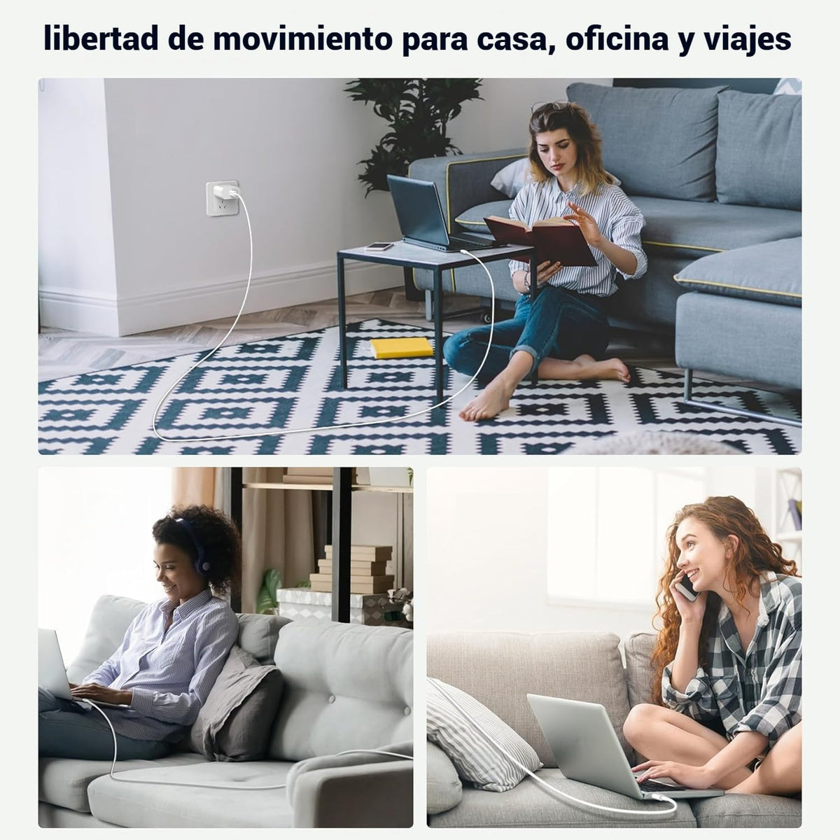 Cable USB C para Carga Rápida 2M: Para iPhone 16 15 Serie, 60W Tipo C a USB-C, Adaptador 20V 3A, Compatible con Samsung Galaxy, MacBook Pro, iPad Pro, Google Pixel