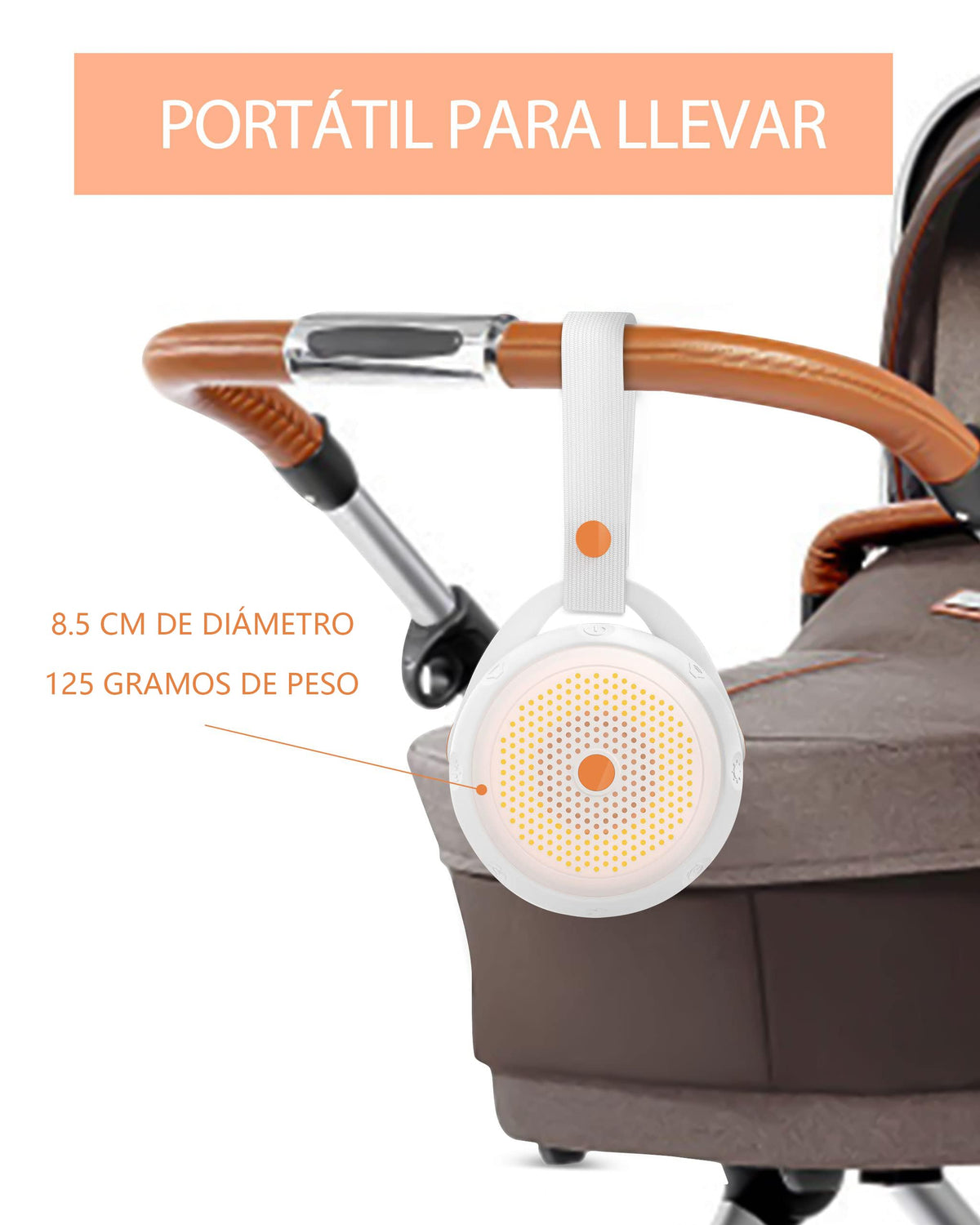 SNORF Ruido Blanco para Bebe, Elegante Máquina de Ruido Blanco, 12 Sonidos Relajantes, Adecuada para Bebés y Adultos, Diseño Portátil, Altavoz Bluetooth Inalámbrico
