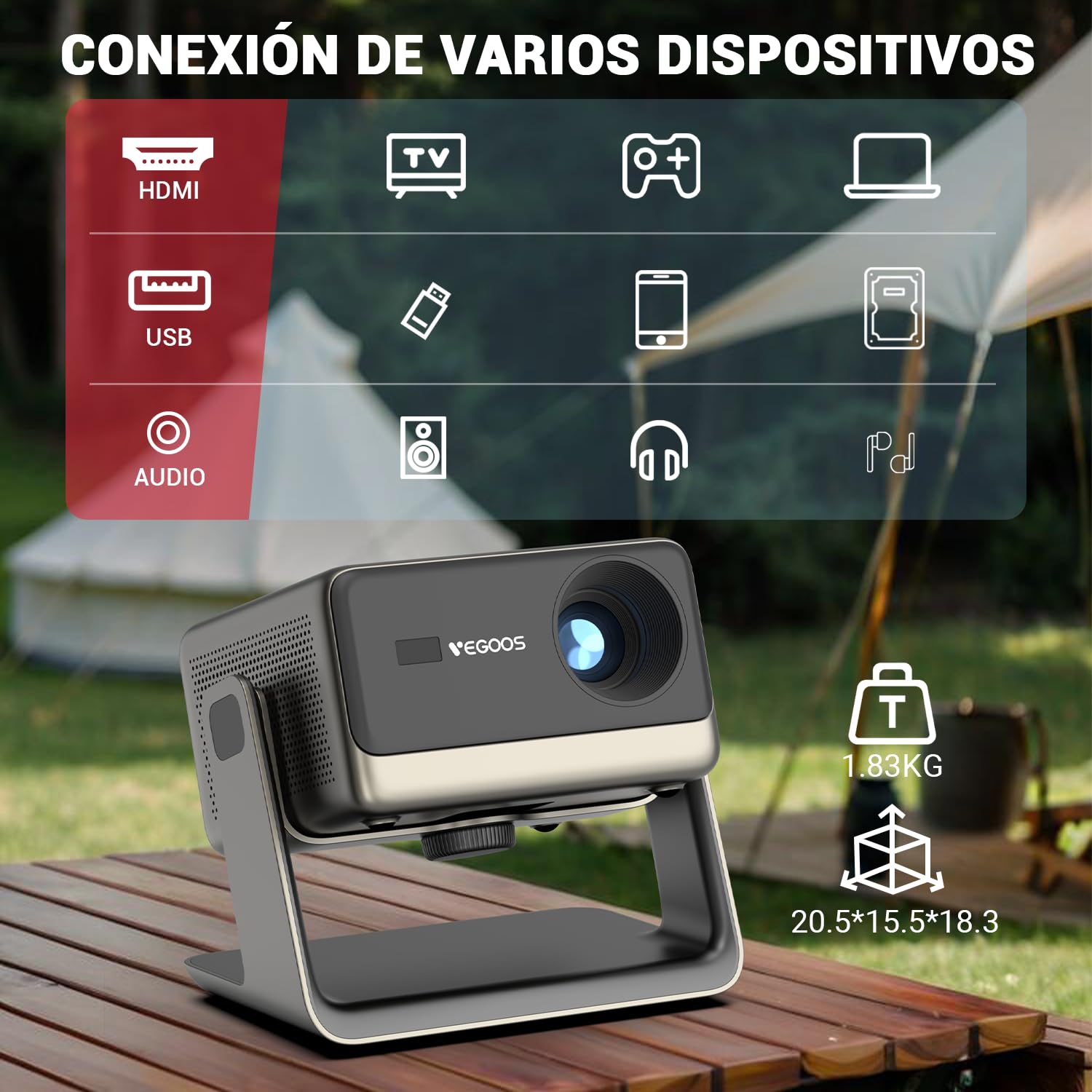VEGOOS Licencia Netflix Proyector Portatil, Proyectores Inteligente 1080P