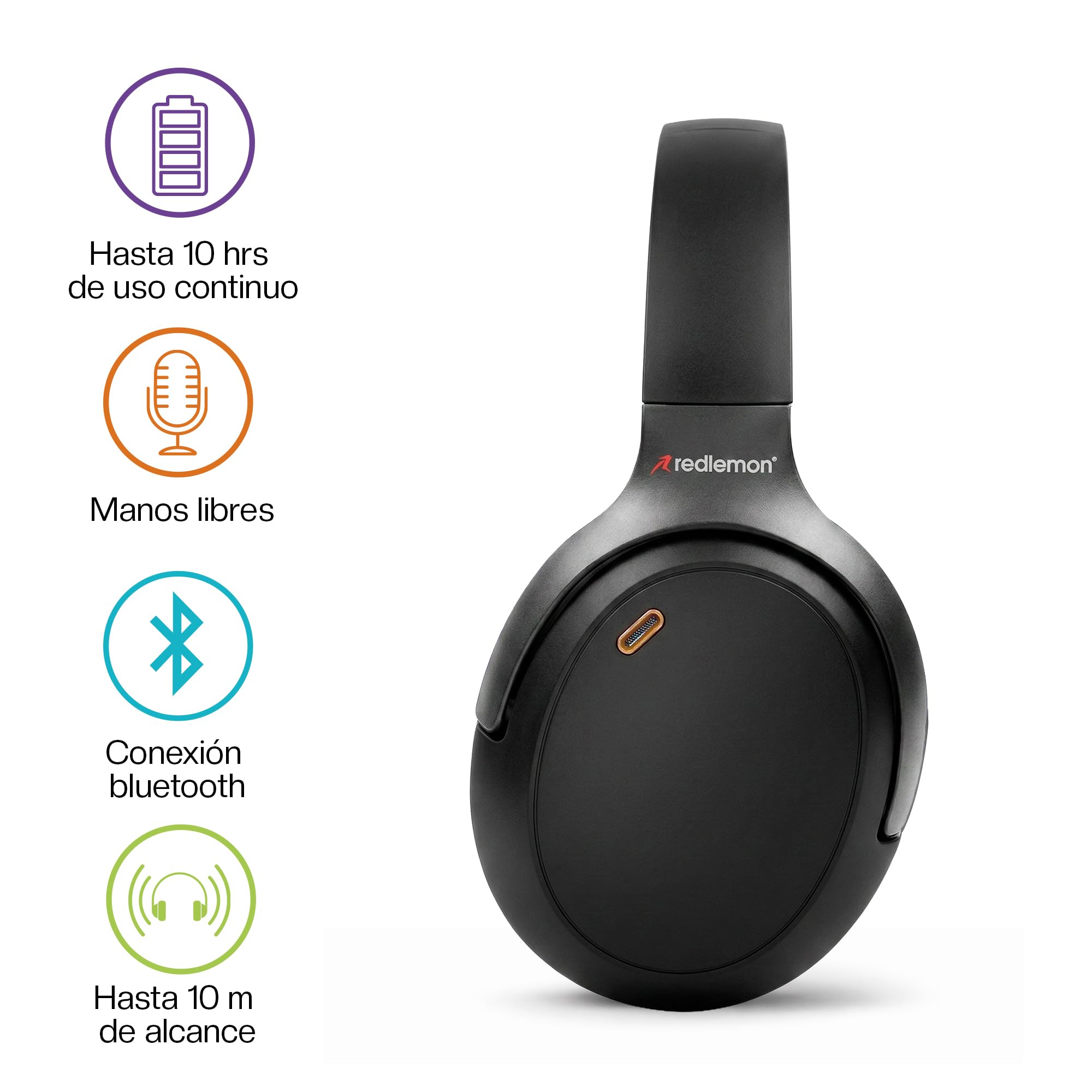 Redlemon Audífonos Bluetooth Inalámbricos de Diadema Sonido HD Plegables