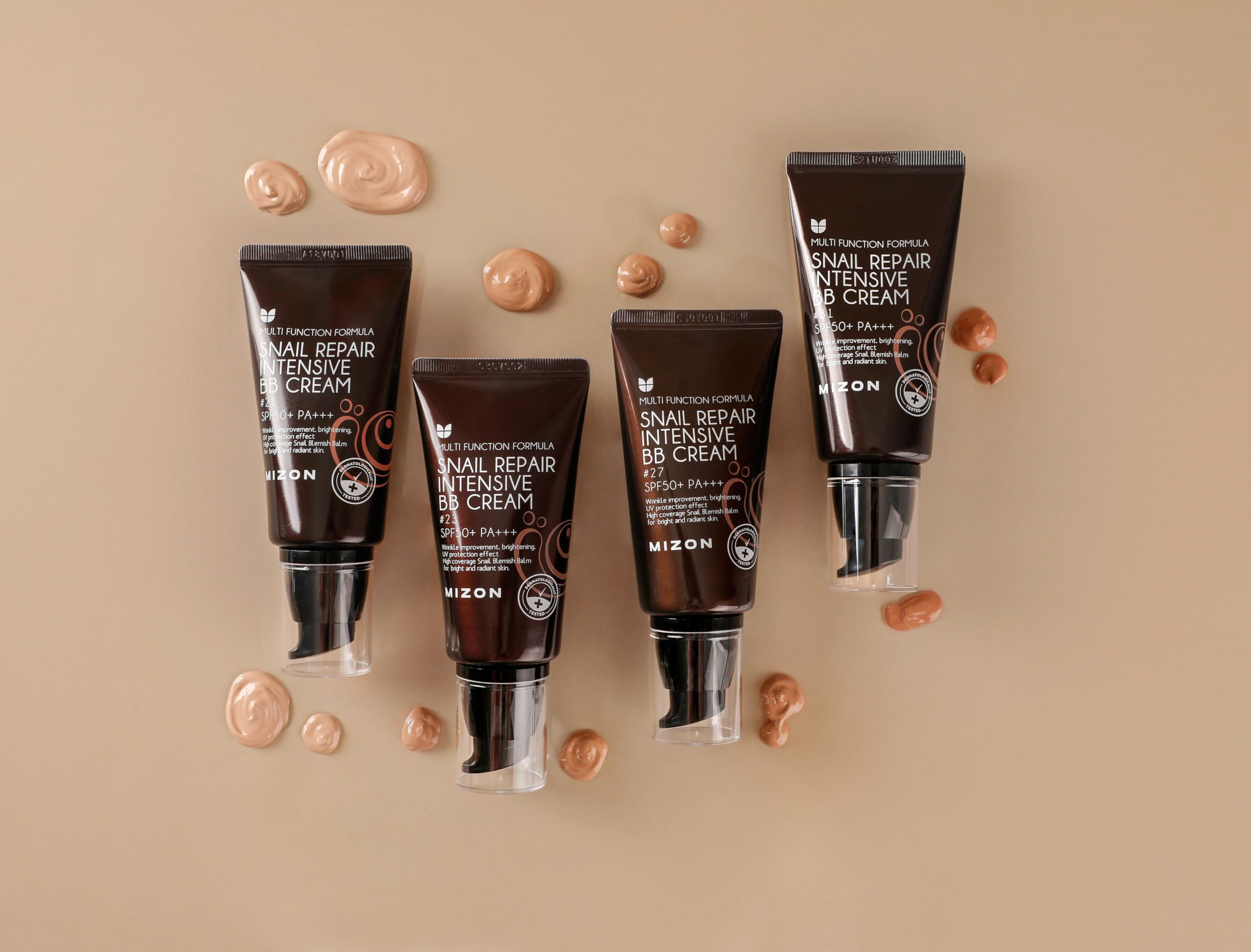 Mizon Snail Repair Intensive BB Cream SPF50+ PA++ - Tono #23, multifuncional, cobertura y protección para todo tipo de piel (50 ml).