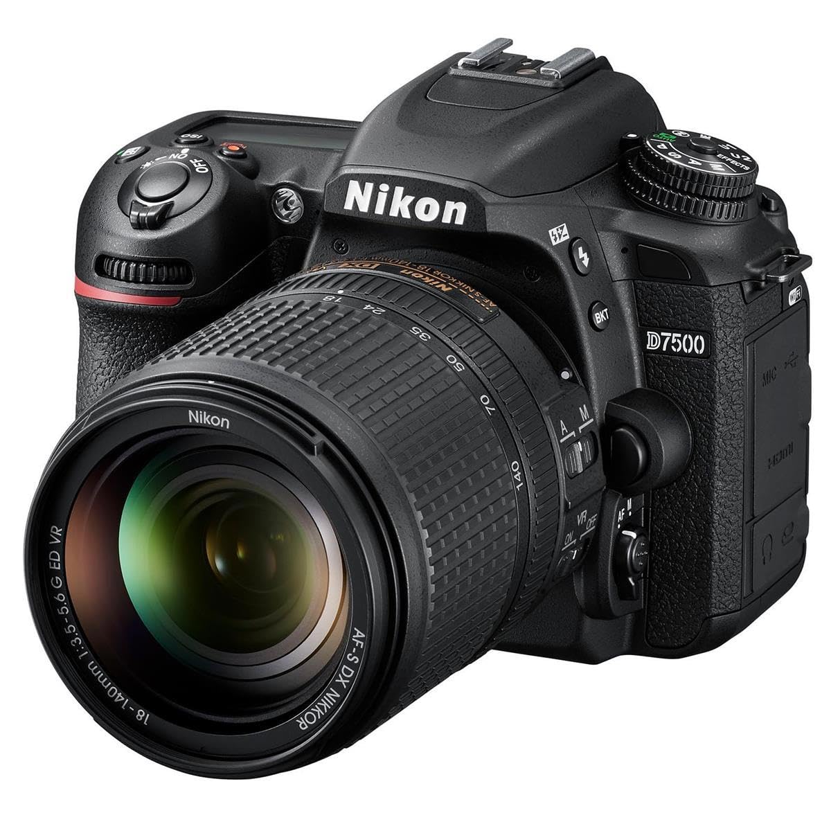 Nikon 1582 Kit Camera Digital SLR D7500 DX-Format with Lens 18-140mm VR, Black