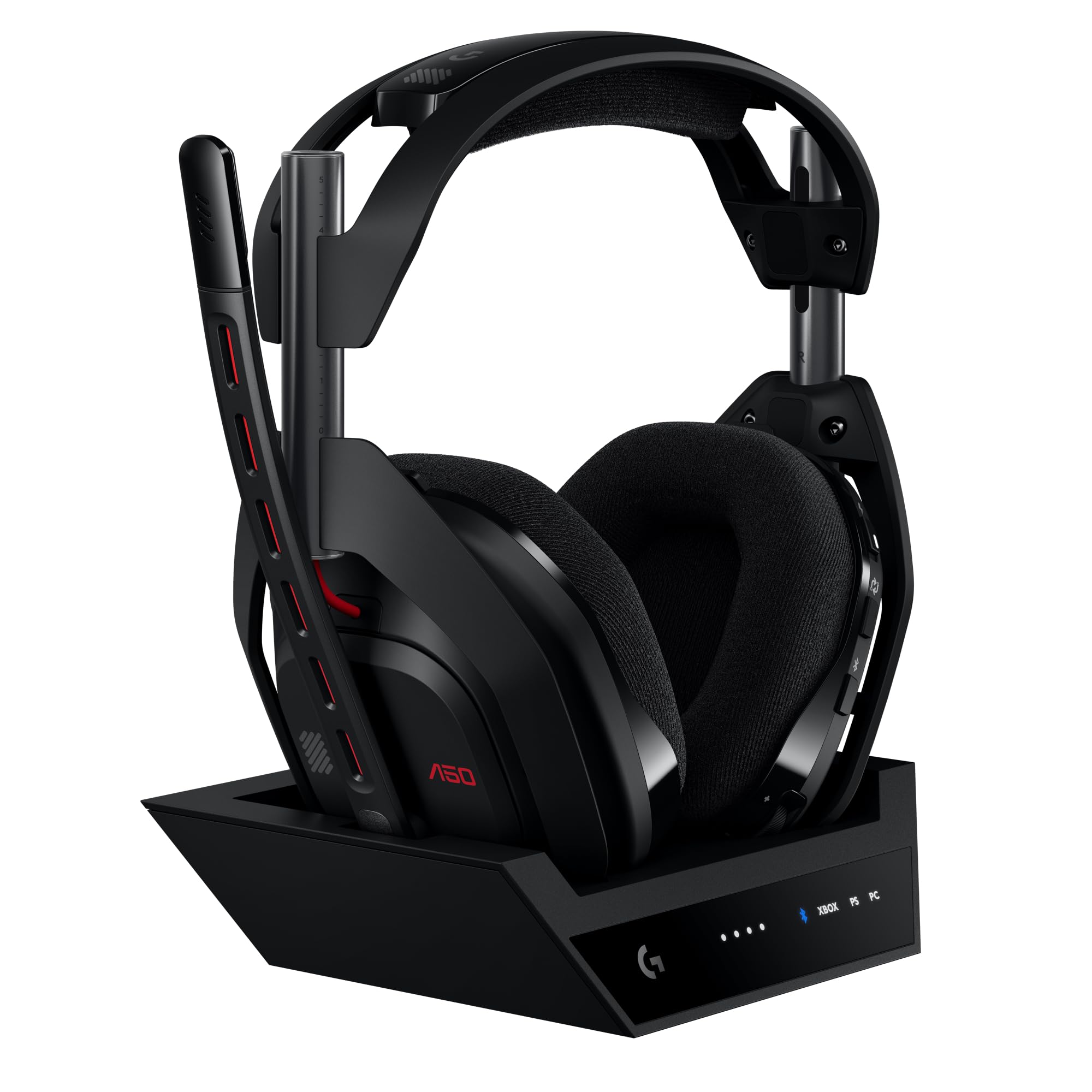 Logitech G Astro A50 Lightspeed Audífonos con micrófono inalámbricos para Juegos + estación Base (Gen 5), Pro-G Graphene, USB-C a Xbox, PS5, PC/Mac o Nintendo Switch, Bluetooth - Negro