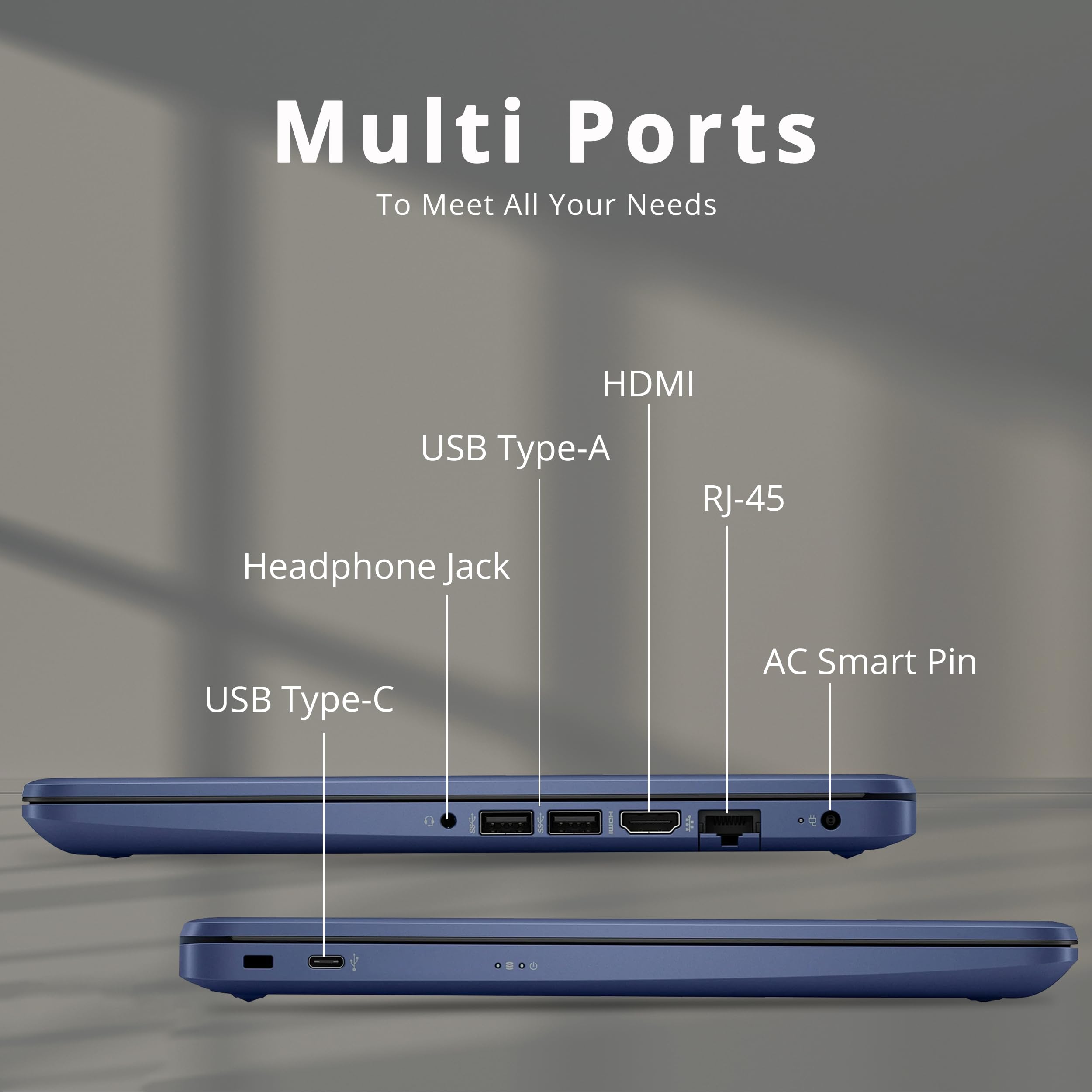 HP Portátil HD de 14 Pulgadas, Windows 11, procesador Intel Celeron de Doble núcleo de hasta 2.60 GHz, 4 GB de RAM, 64 GB SSD, cámara Web, Dale Pink (reacondicionado) (Azul Dale