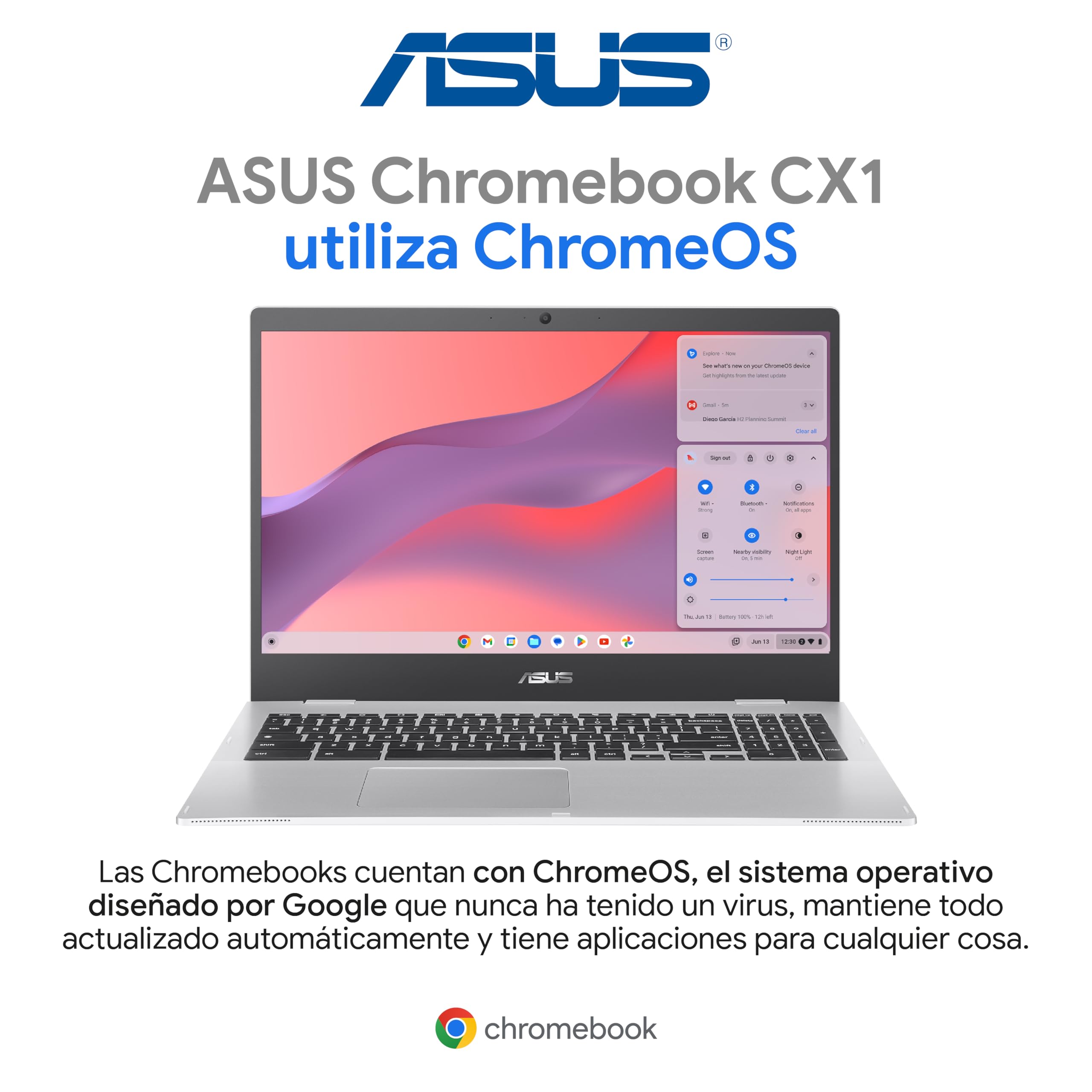 ASUS Laptop Chromebook CX1500 | Intel Celeron 8GB RAM 128 GB | (Garantía y Servicio en México)