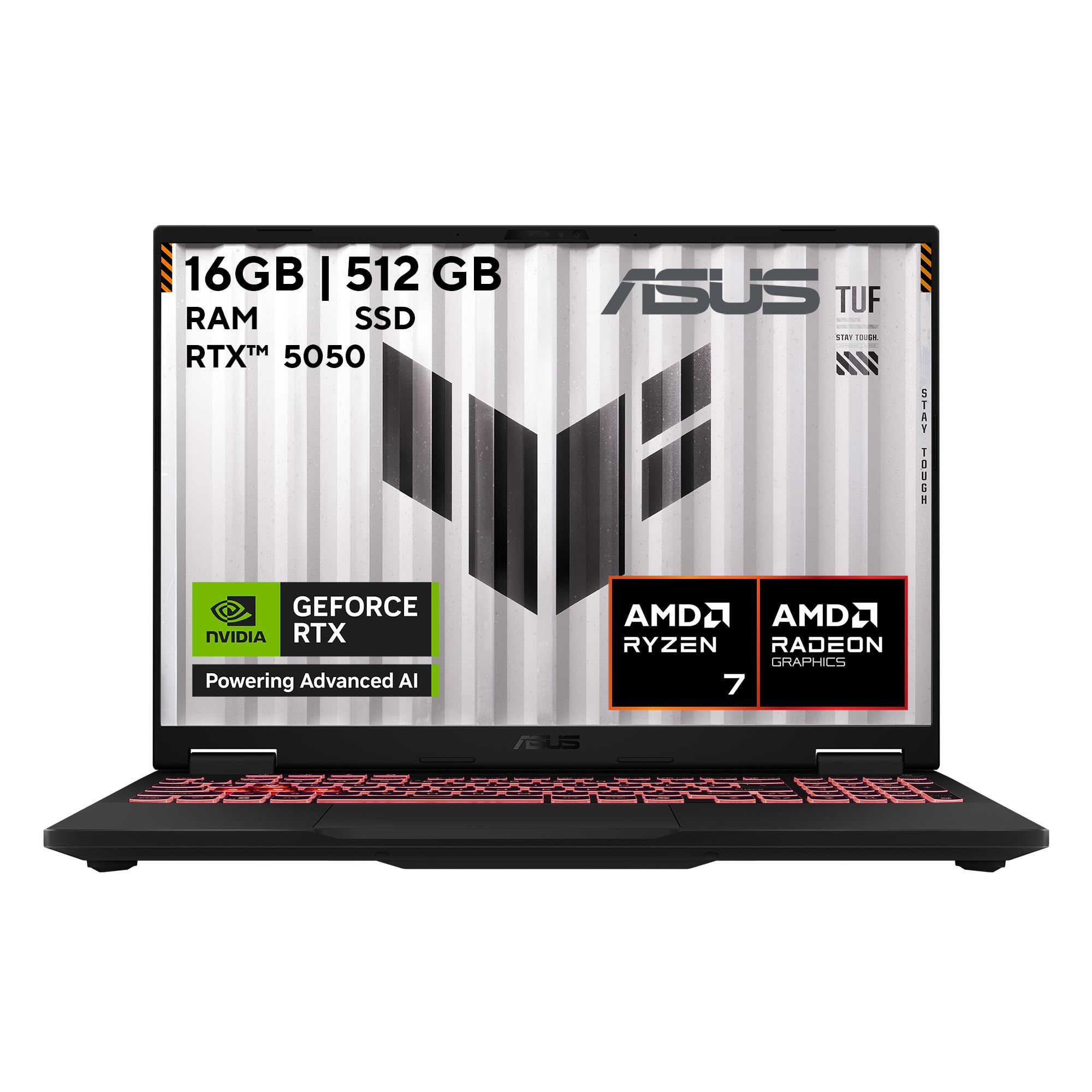ASUS TUF A16/ NVIDIA GeForce RTX 5050/ Ryzen 7 260/NPU dedicada para IA, más de 16 Tops/ 16 GB -512 SSD/Teclado en Español (Garantia y Servicio con la Marca en Mexico)