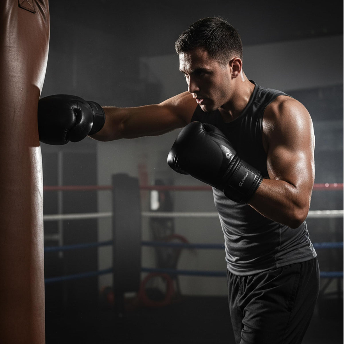 Bluelander Guantes de Boxeo 14 Oz, para Entrenamiento, Incluyen Protector Bucal, Absorción de Impactos y Correa Ajustable, Adecuados para Hombres y Mujeres, Ideales para Kickboxing y MMA