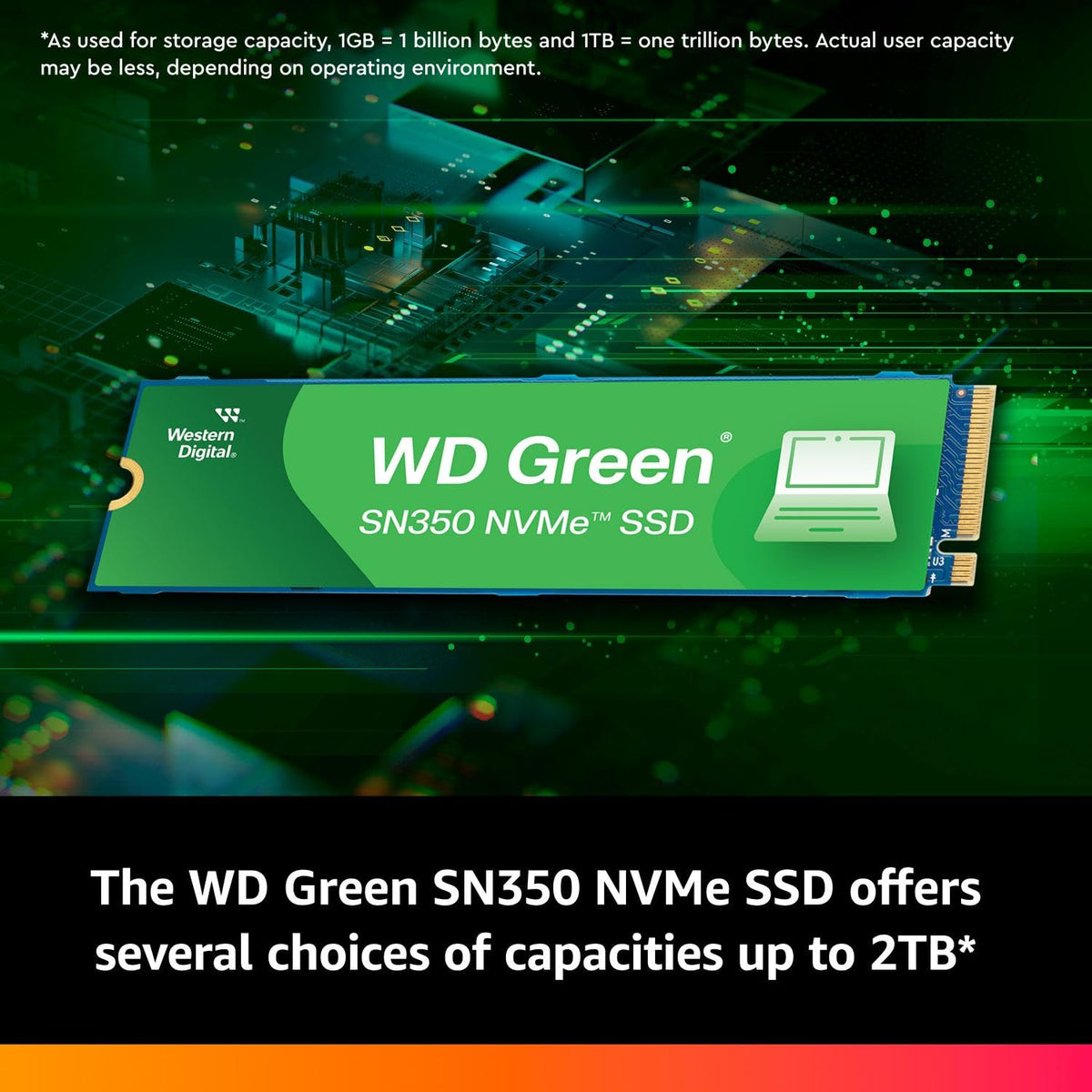 Western Digital 250 GB WD Green SN350 NVMe Unidad de Estado sólido Interna SSD - Gen3 PCIe, M.2 2280, hasta 2.400 MB/s - WDS250G2G0C