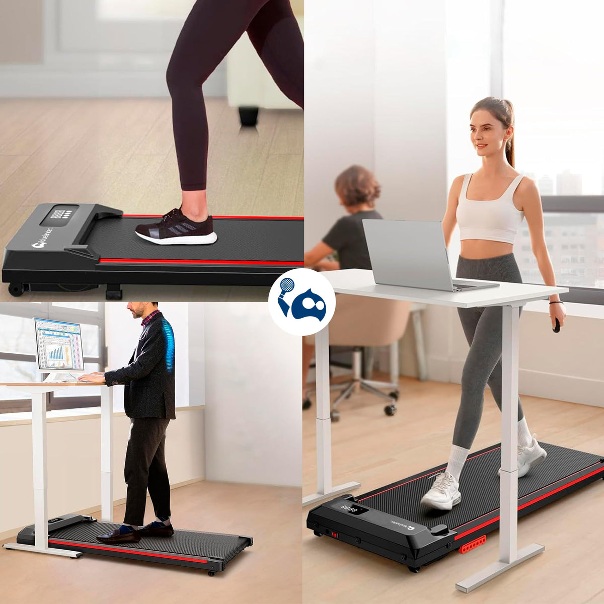 Bluelander Walking Pad, Caminadora Electrica con Pantalla Digital, Diseño Compacto, Ajuste de Velocidad, Entranamiento en Casa, Control Remoto, Almohadilla Antideslizante, Cinta de Correr