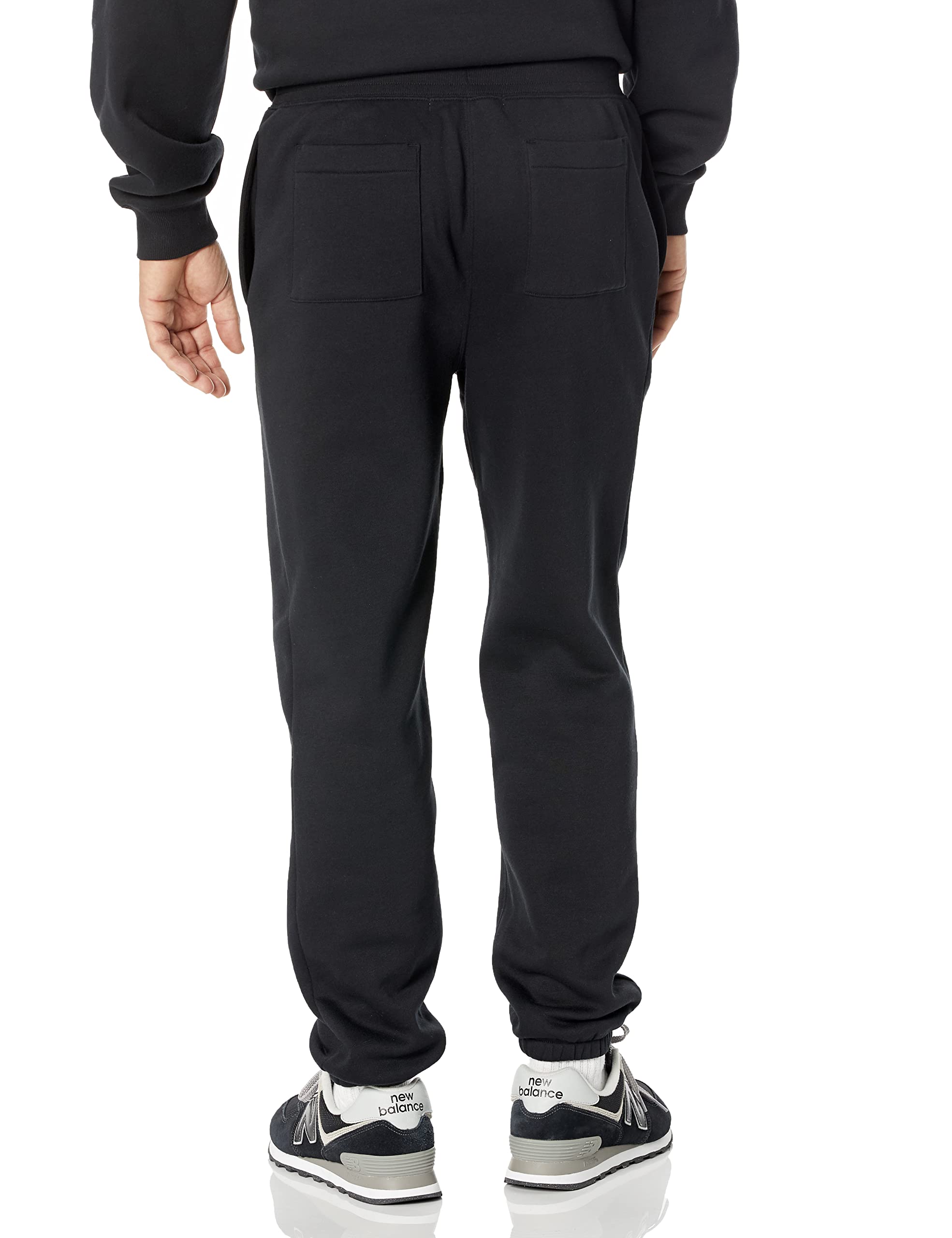Amazon Essentials Men's Relaxed-Fit Closed-Bottom Sweatpants (Available in Big & Tall), Black, Medium
