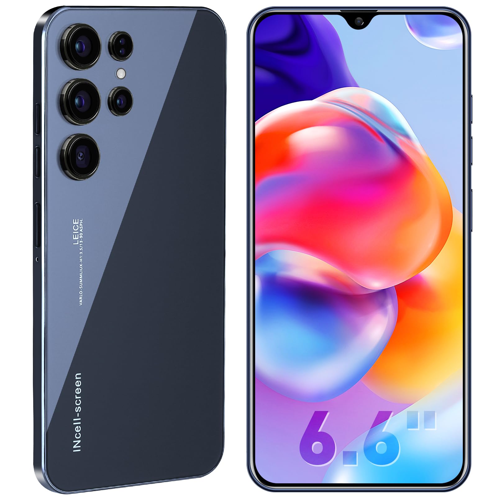 Fhrhig Celulares Inteligente Android 14, 256GB+8GB RAM Smartphone, 6.6" HD Celular con Batería 8000mAh, 8MP+5MP Cámara, Teléfonos con Dual SIM Dual Standby/Face ID/TF