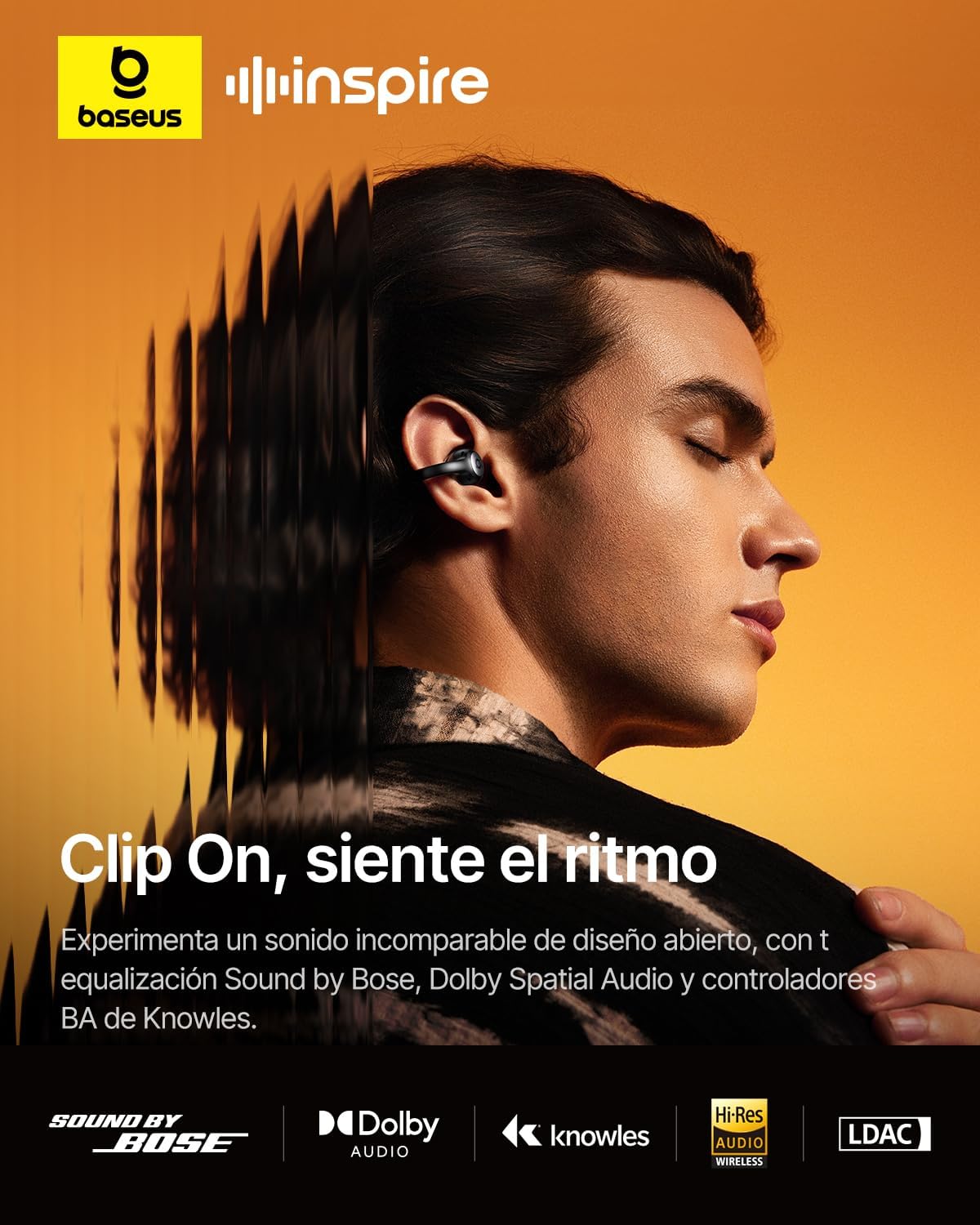 Baseus Inspire XC1 Audífonos Inalámbricos Open Ear, Sound by Bose