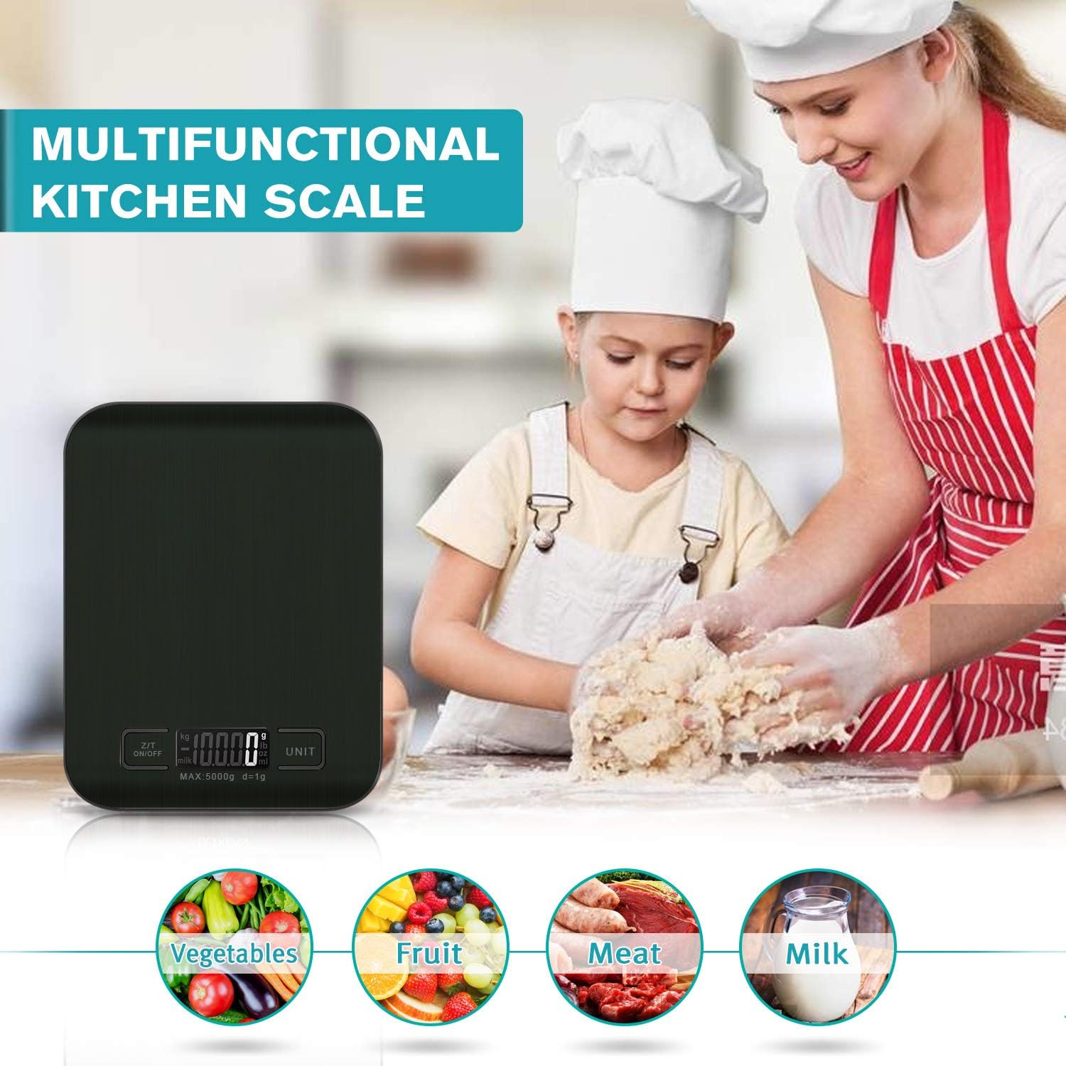 Báscula Digital 3KG Balanza de Acero Inoxidable Alimentos Báscula Digital 3KG Balanza de Acero Inoxidable Alimentos
