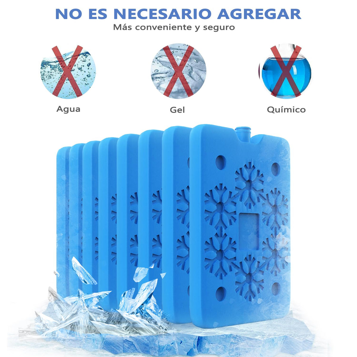 TYWGZVZ Paquete de 8 Hielos Reutilizables para Lonchera, Bolsa de Hielo Ultra Delgada para Hielera, Talla XL, Azul, ¡Mantiene LOS Alimentos FRÍOS por MÁS Tiempo!