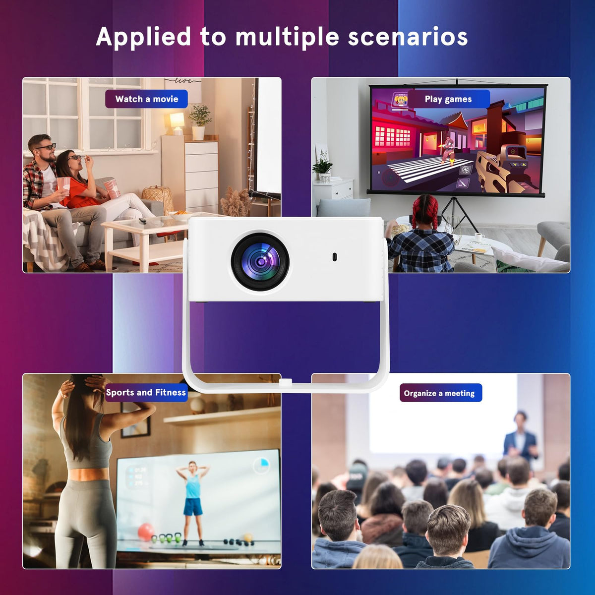 Sosoport Proyector Inteligente 1080P Nativo con Android 11 WiFi y Bluetooth