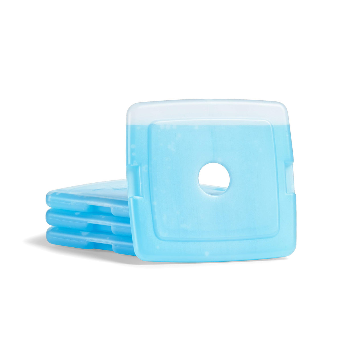 Fit & Fresh Cool Coolers Paquetes de hielo delgados y reutilizables para loncheras y hieleras, Azul, 1 Set of 4 Ice Packs, 1