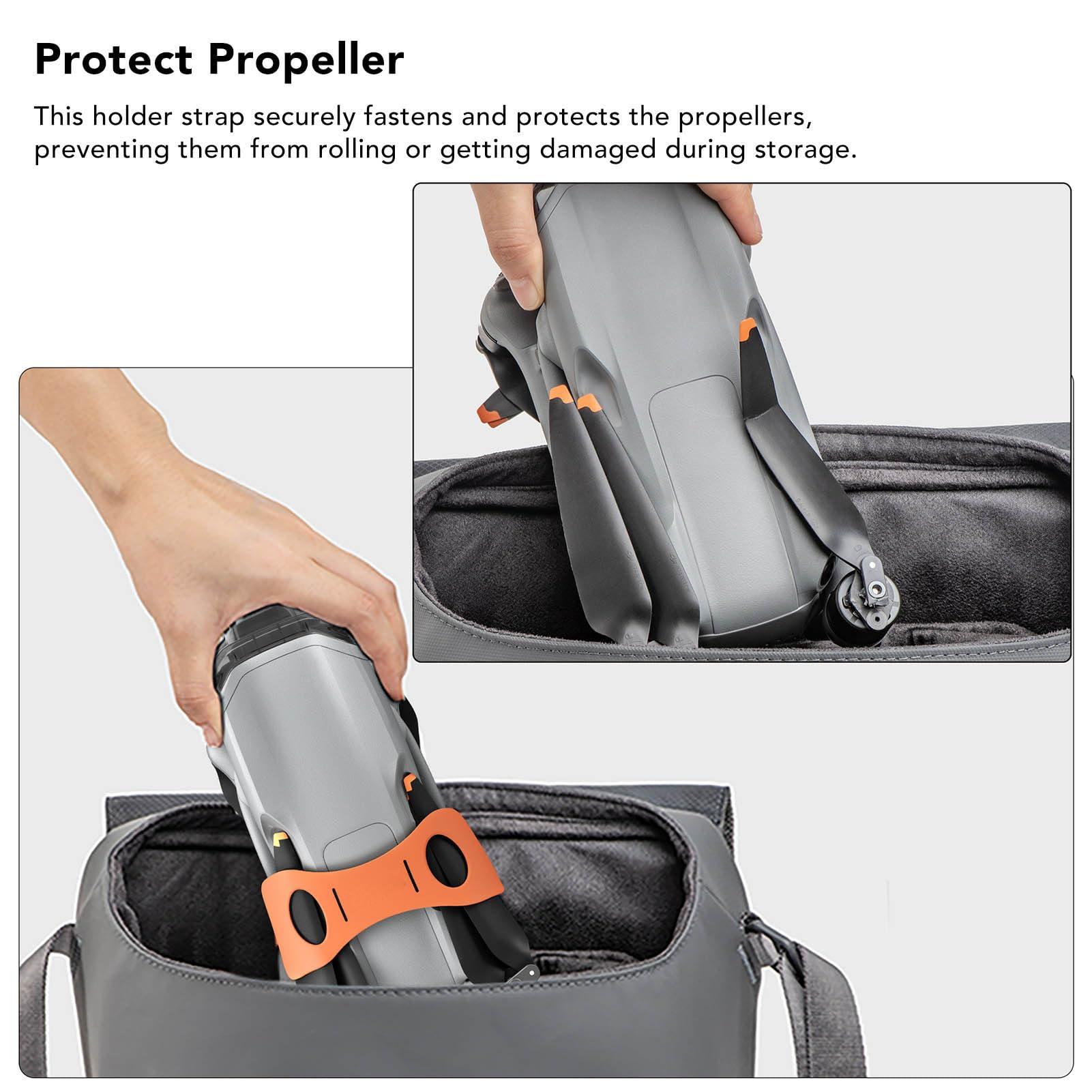 Soporte de Hélice, Protector de Fijador Estabilizador de Correa de Soporte de Hélice de Drone para dji Air 3 (Naranja)