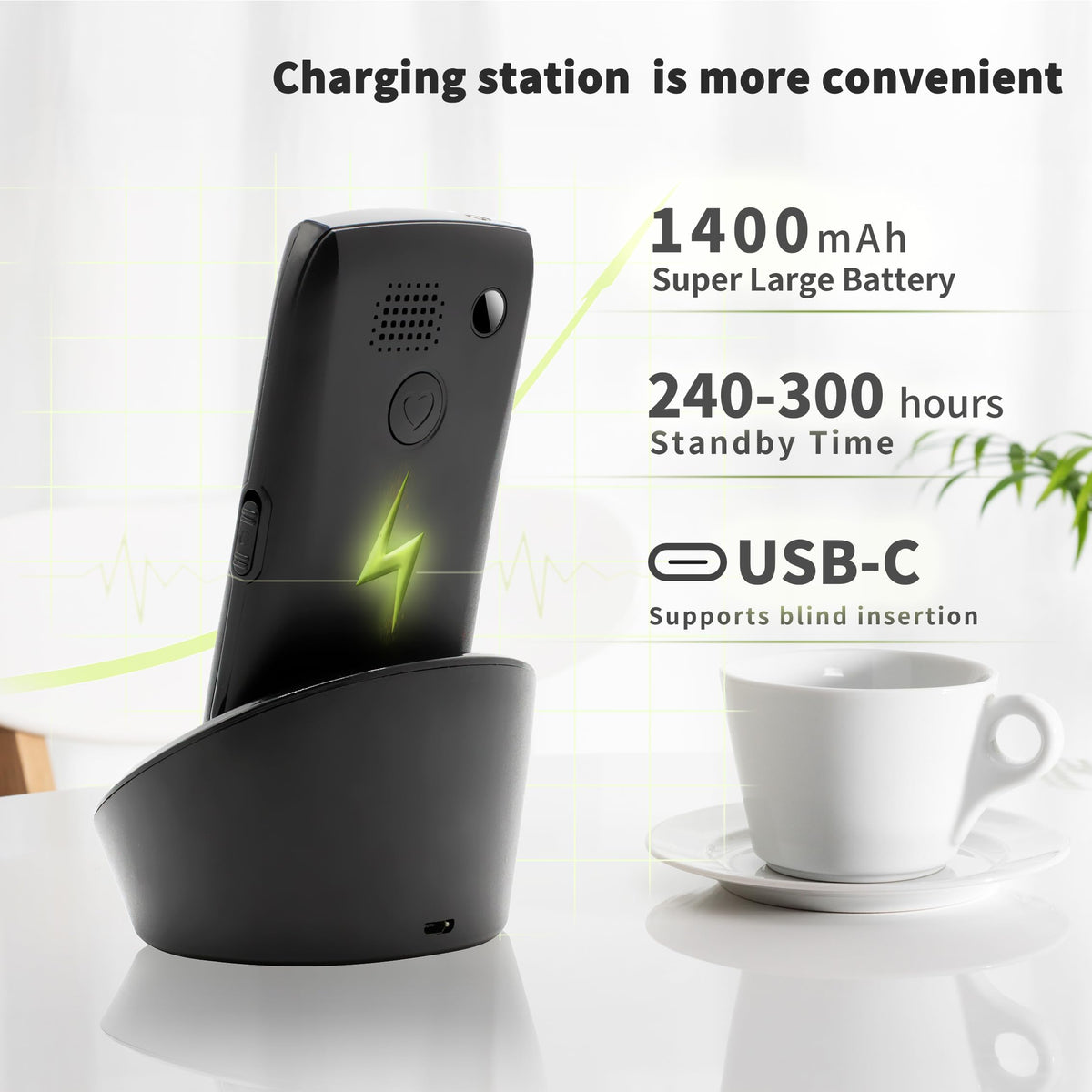 artfone 4G Teléfono Móvil para Personas Mayores con Botón Grande, Teléfono Basico para Ancianos 4g/LTE, con Función SOS, Volumen Alto, 1800 mAh con Base de Carga, Un Solo SIM, Linterna (Negro)