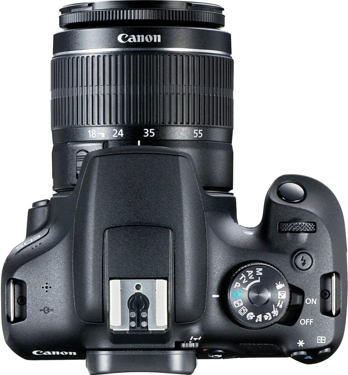 Canon EOS 2000D / Rebel T7 Cámara réflex digital con EF-S 18-55mm f/3.5-5.6 lente 3 kit de lentes: 128GB memoria + gran angular + teleobjetivo + flash