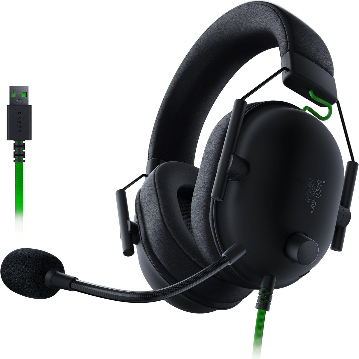 Razer BlackShark V2 X Auriculares para juegos con cable USB Esports: sonido envolvente 7.1,micrófono con cancelación de ruido, color negro (Reacondicionado)