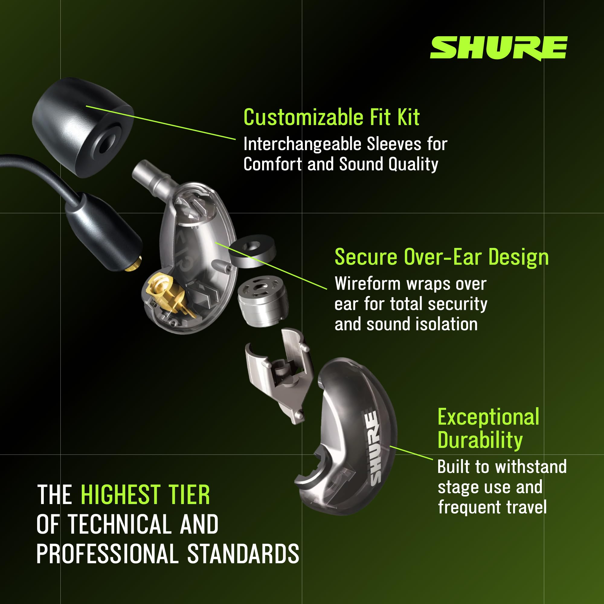 Shure Auriculares Aislantes de Sonido SE215-CL, Color Transparente
