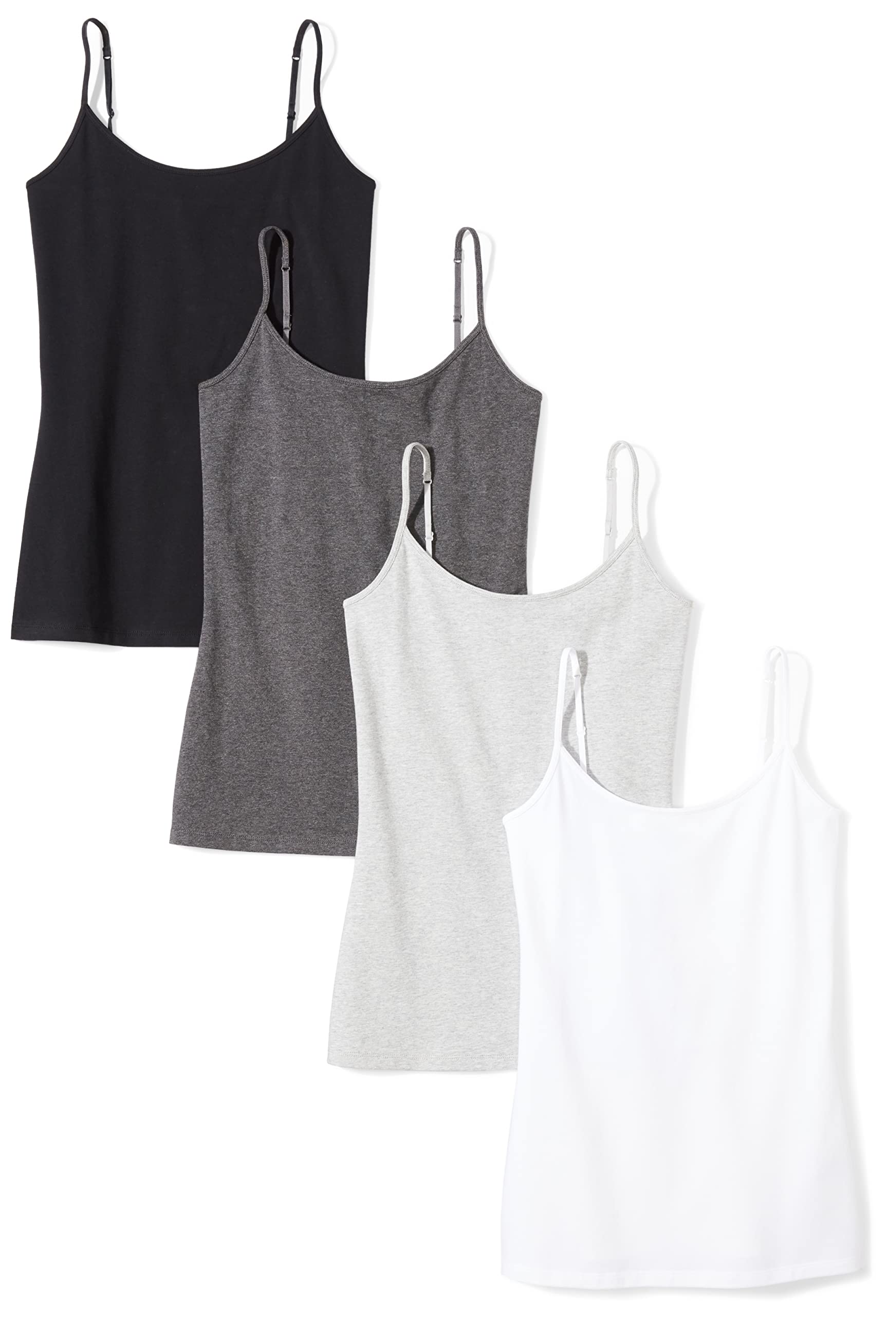 Amazon Essentials - Camisola ajustada para mujer (disponible en tallas grandes), paquete de 4, talla M