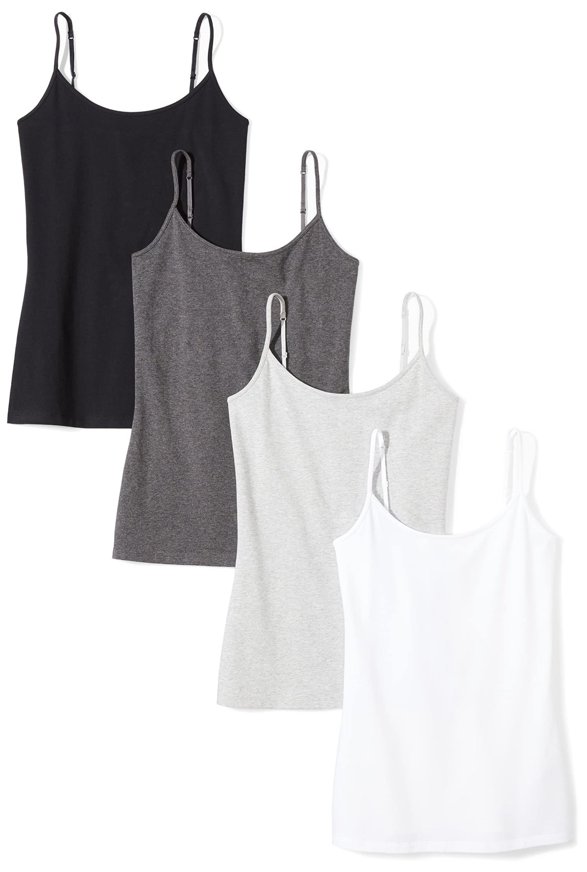 Amazon Essentials - Camisola ajustada para mujer (disponible en tallas grandes), paquete de 4, talla M