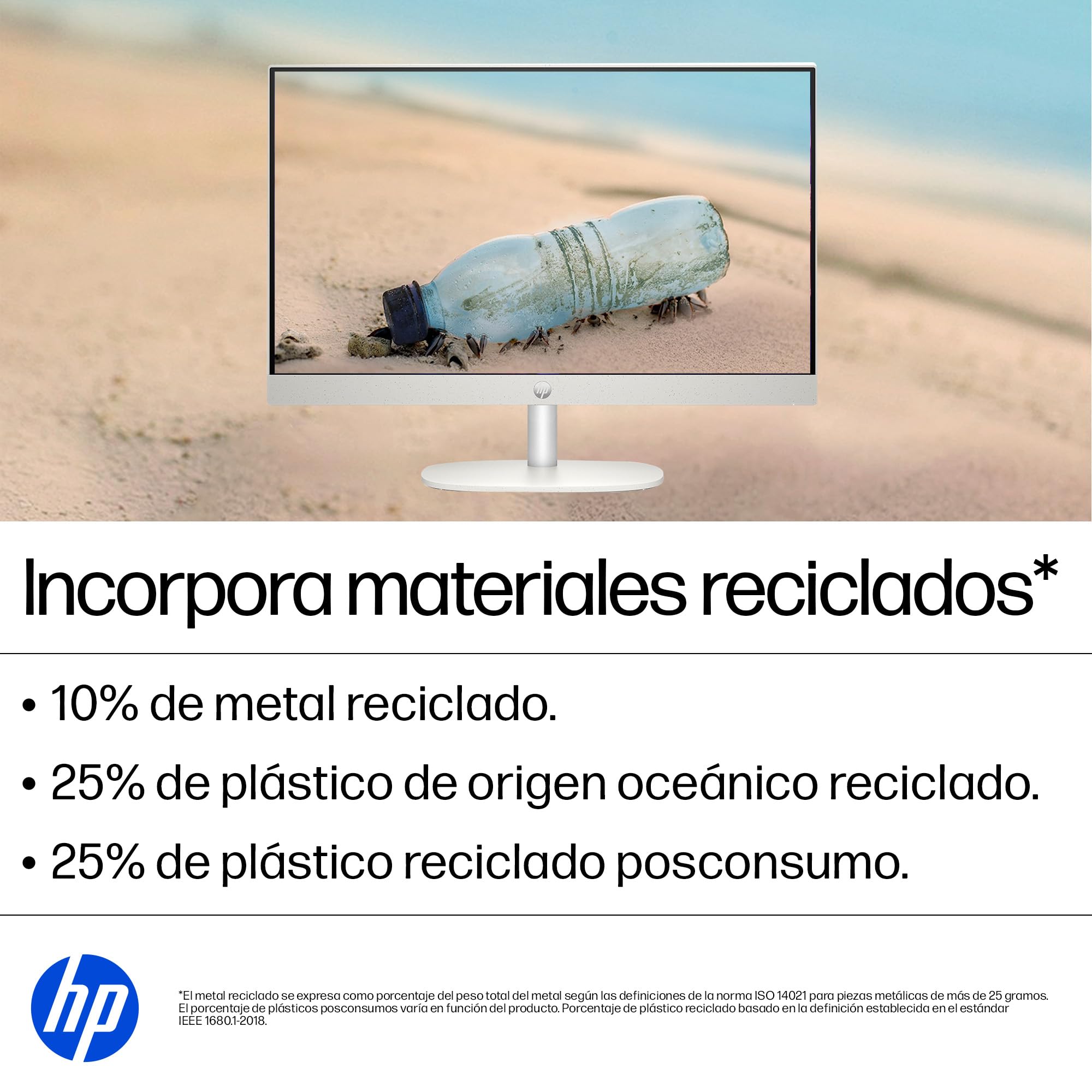 HP All-in-One 24-cr0330la, Desktop PC, Intel Core i3, 8 GB RAM, 512 GB SSD, FHD, 23.8", Windows 11 Home, Garantía México, Blanco