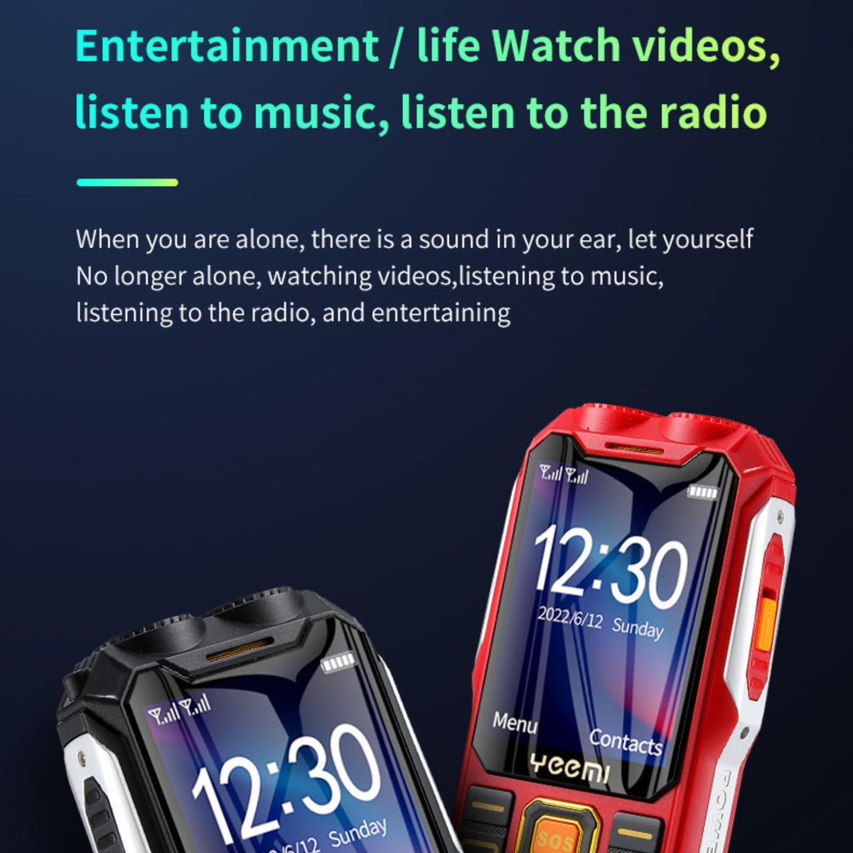 Teléfono celular para personas mayores, 2.6in Botones grandes de alto volumen 16800mAh Teléfono móvil de larga espera para personas mayores, música, radio, linterna 2G Teléfono celular multifuncional