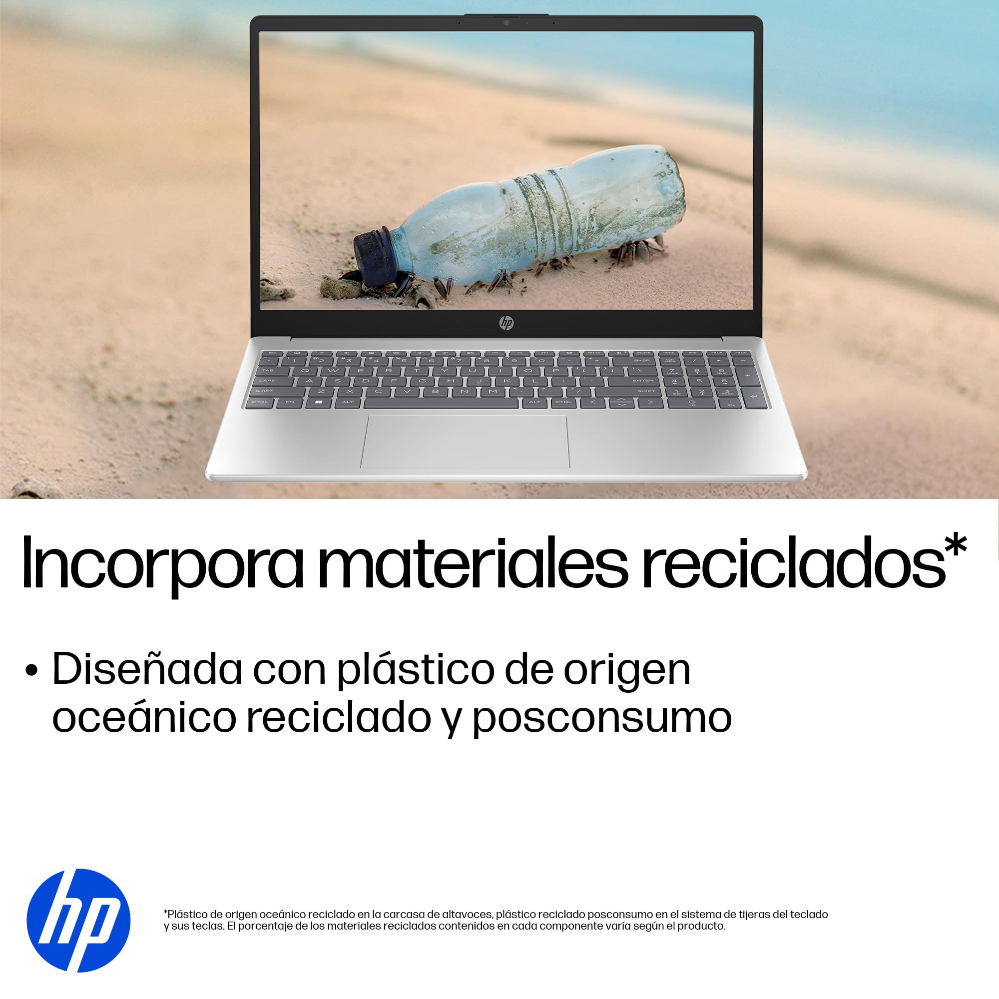 HP Laptop 15-fd1050la, Intel Core Ultra 5, 16 GB, 512 GB SSD, 15.6", FHD, Windows 11 Home, Teclado en Español, Garantía México, Plata