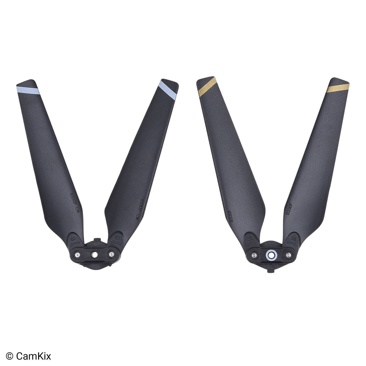 CamKix Propellers for dji Mavic Pro - 2 Set (8 Blades) - Gray + White - Quick Release Foldable Wings - Flight Tested - Essential dji Mavic Pro Accessory - Excellent Reliability and Responsiveness