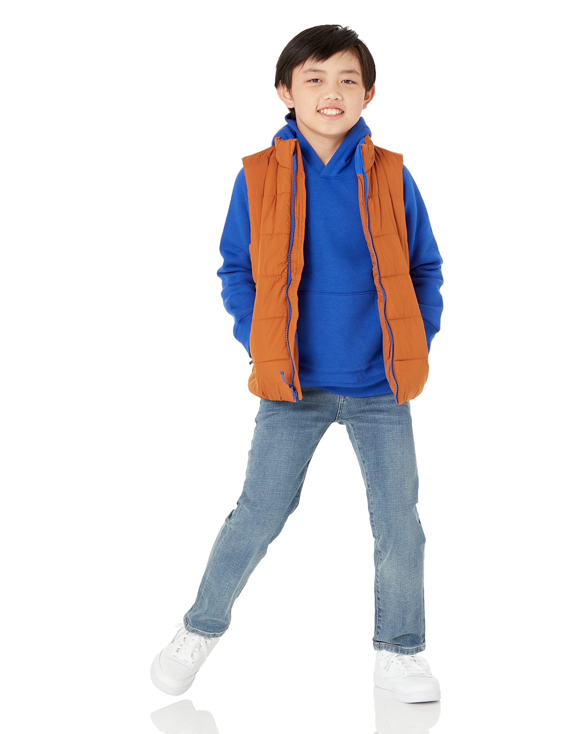 Amazon Essentials - Sudadera con capucha de forro polar para niño, color negro, talla XXG