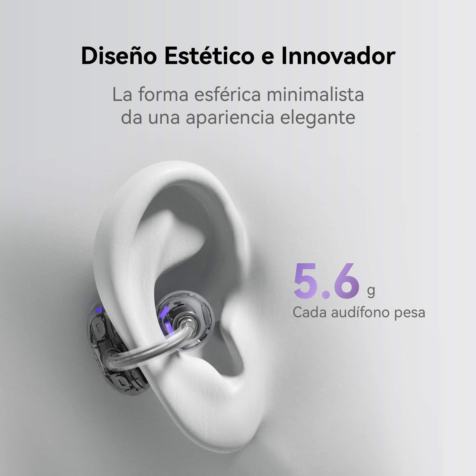 HUAWEI FreeClip Audífono Inalámbricos, iOS y Android, Negro