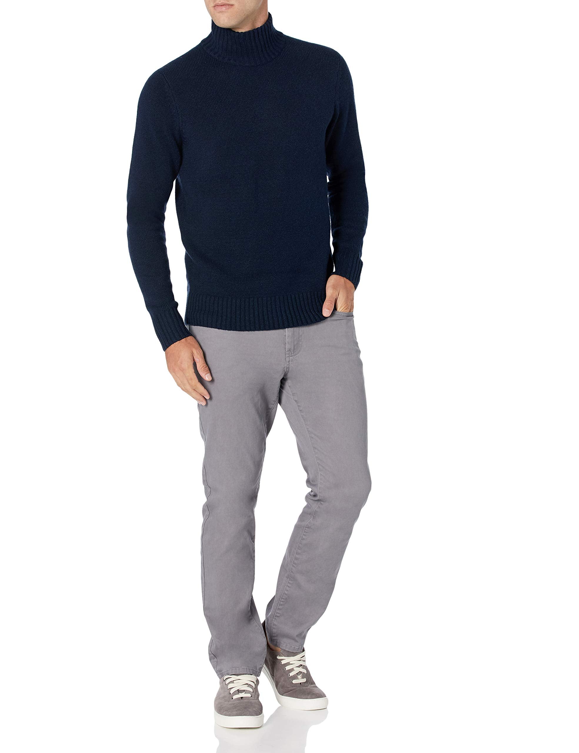 Amazon Essentials - Suéter de manga larga con cuello alto suave al tacto, para hombre, color azul marino, talla