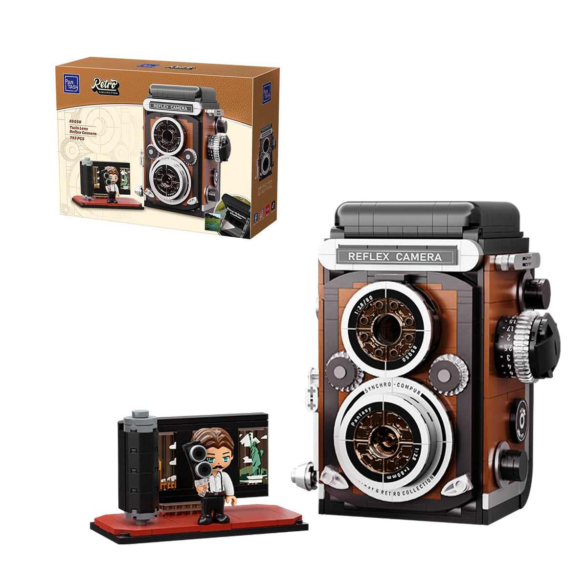 PANTASY Set de Construcción Cámara réflex de doble lente retro para adultos